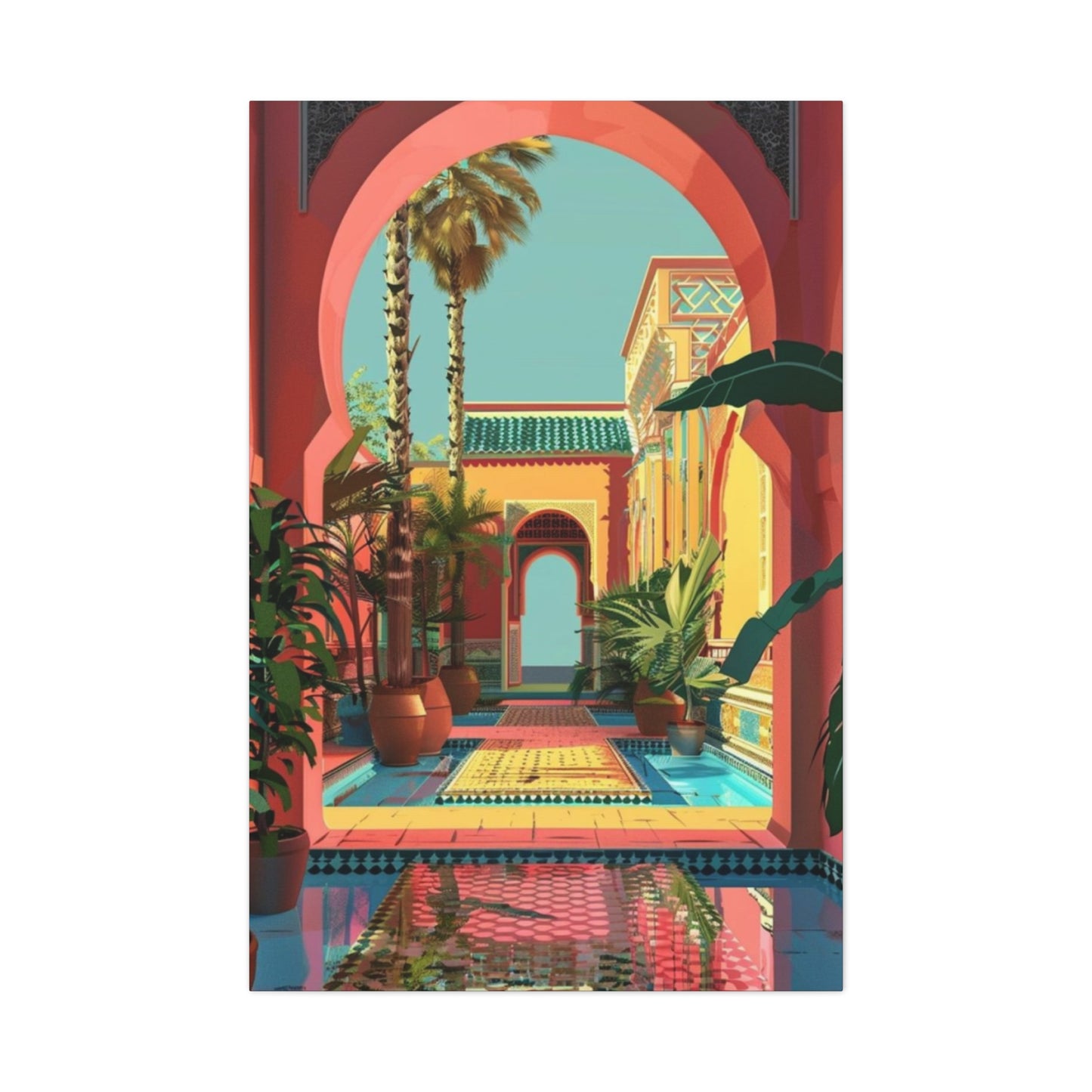 Red & Yellow Architecture in Moroccan Wall Art & Canvas Prints