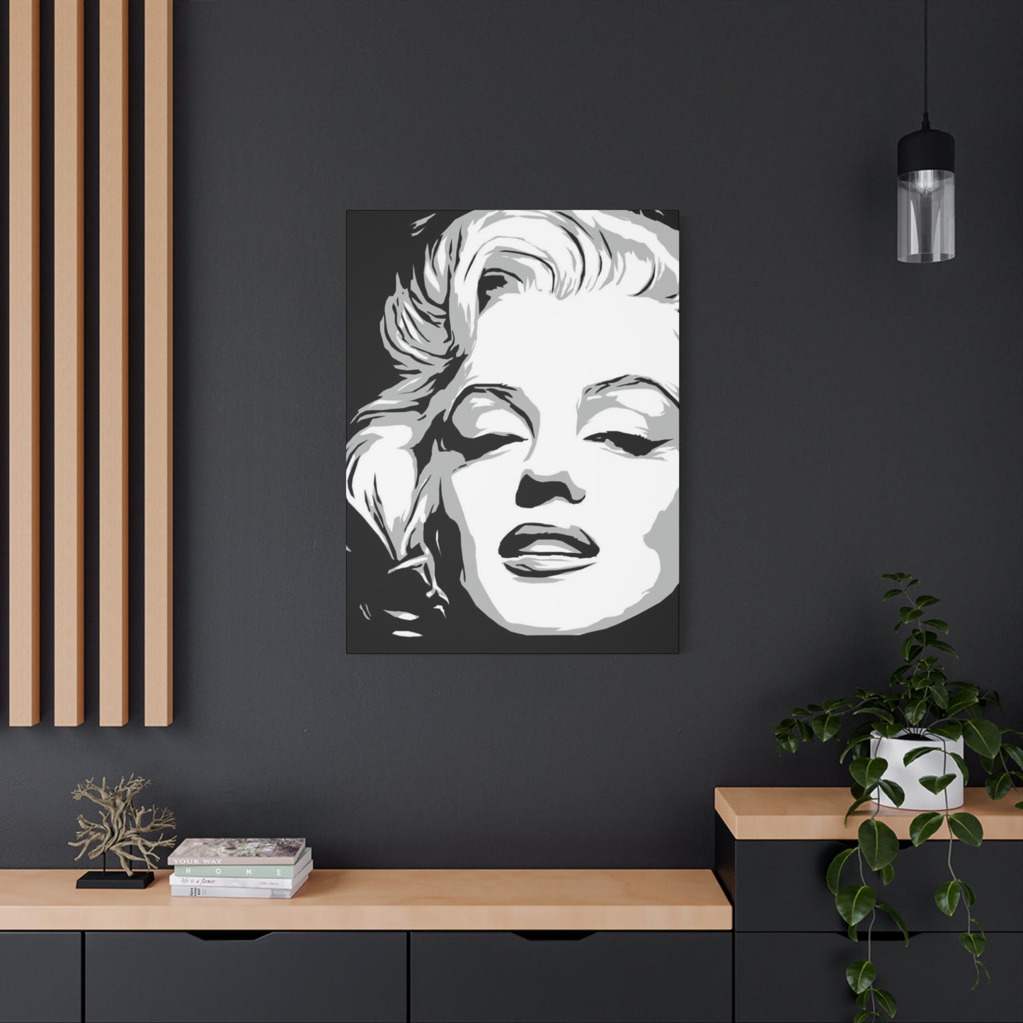 Monochrome Beautiful Marilyn Monroe Drawing Wall Art & Canvas Prints