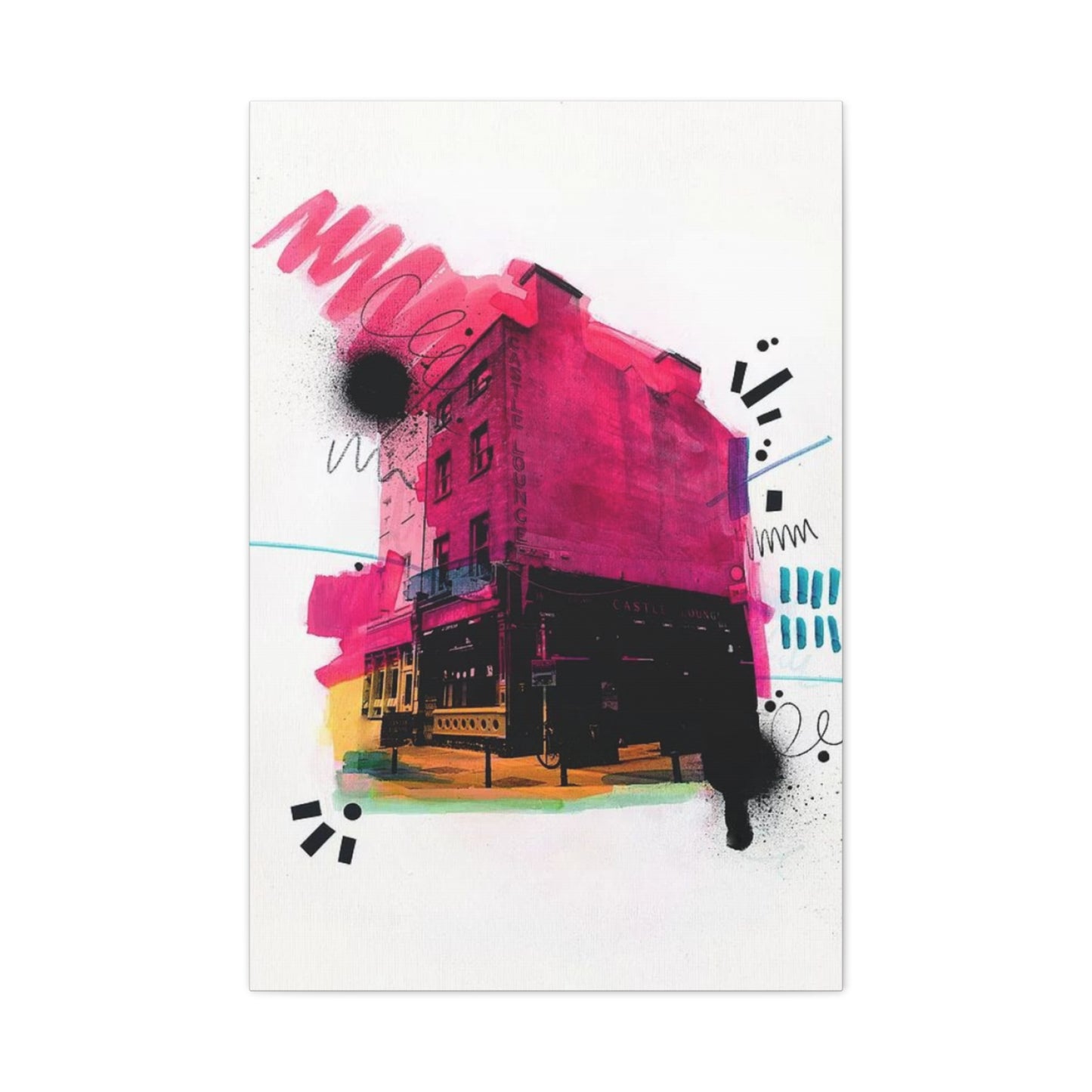 House Abstract Painting Mixed Media Wall Art & Canvas Prints