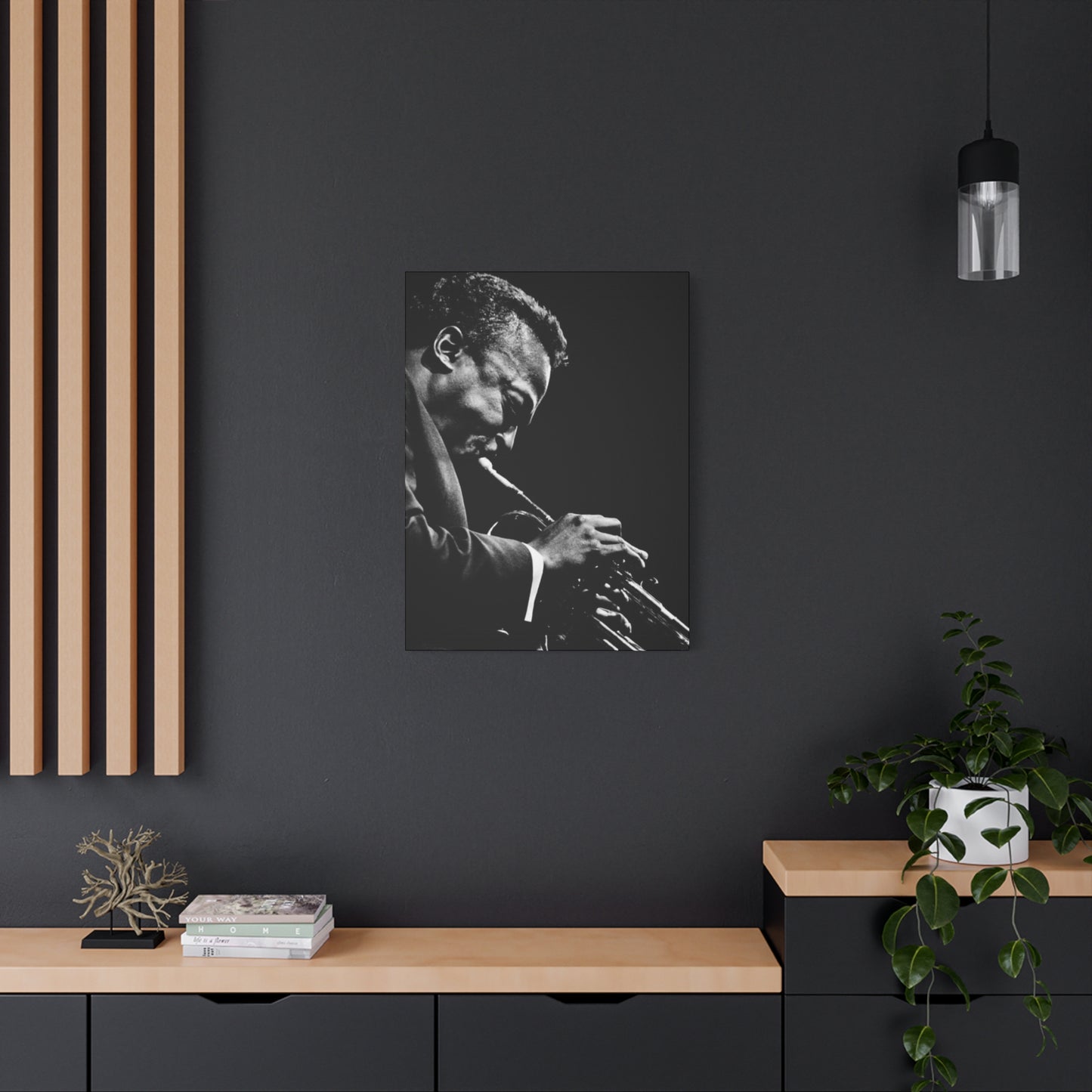 Black And White Jazz Instrument Artist Wall Art & Canvas Prints