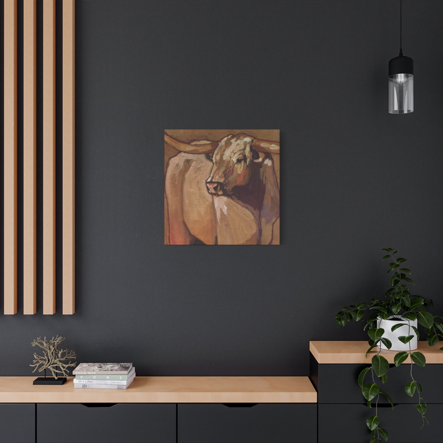 Bull Long Horn Painting Wall Art & Canvas Prints