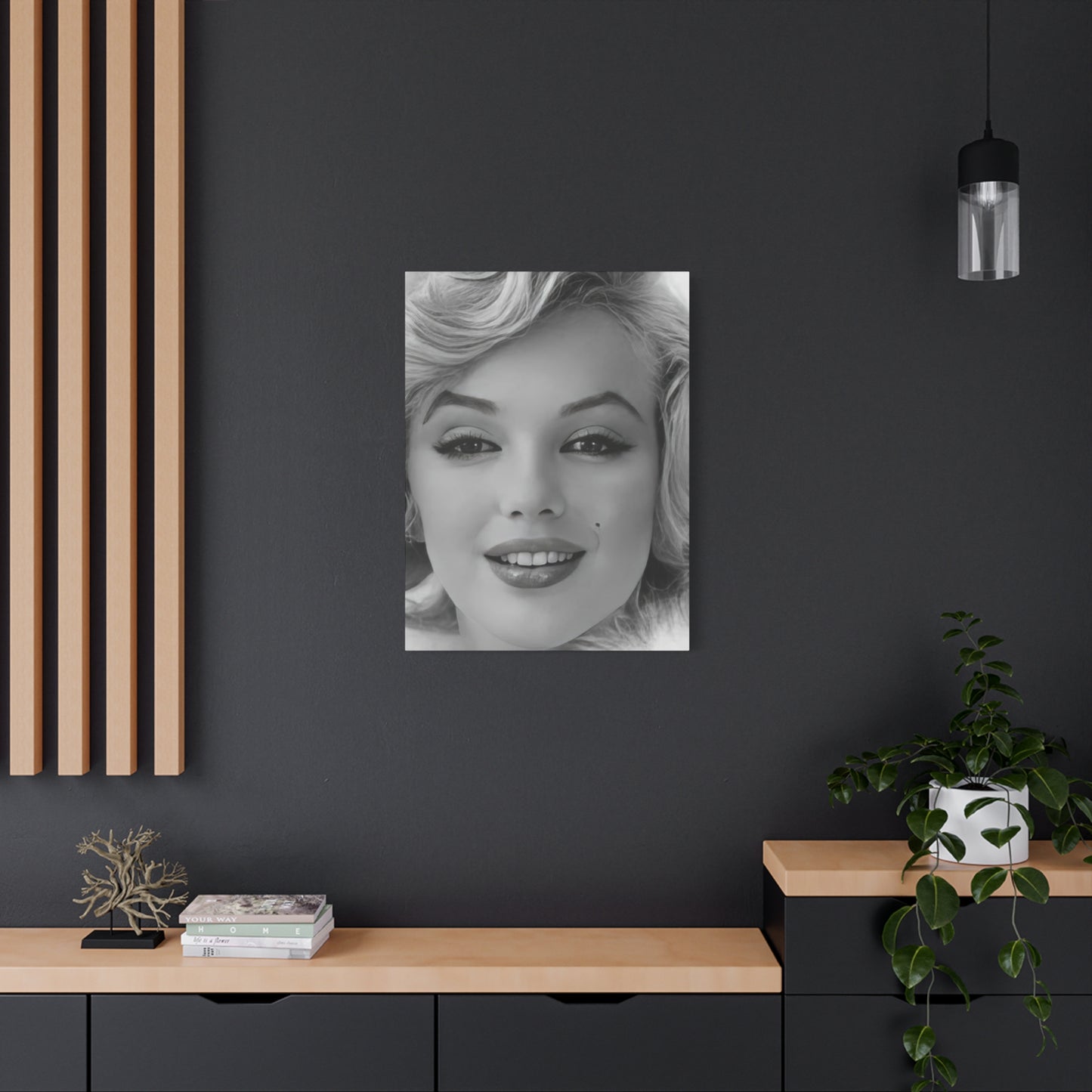 Monochrome Beautiful Face Of Marilyn Monroe Wall Art & Canvas Prints