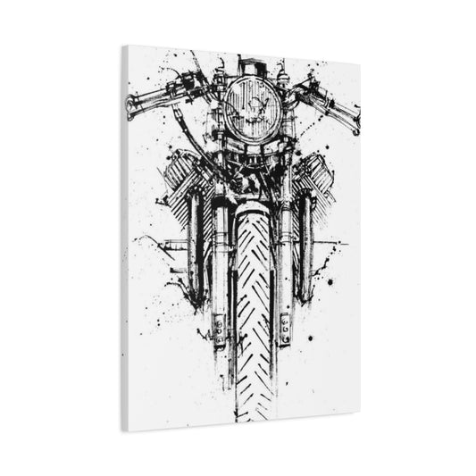 Cafe Racer Drawing Motorcycle Wall Art & Canvas Prints