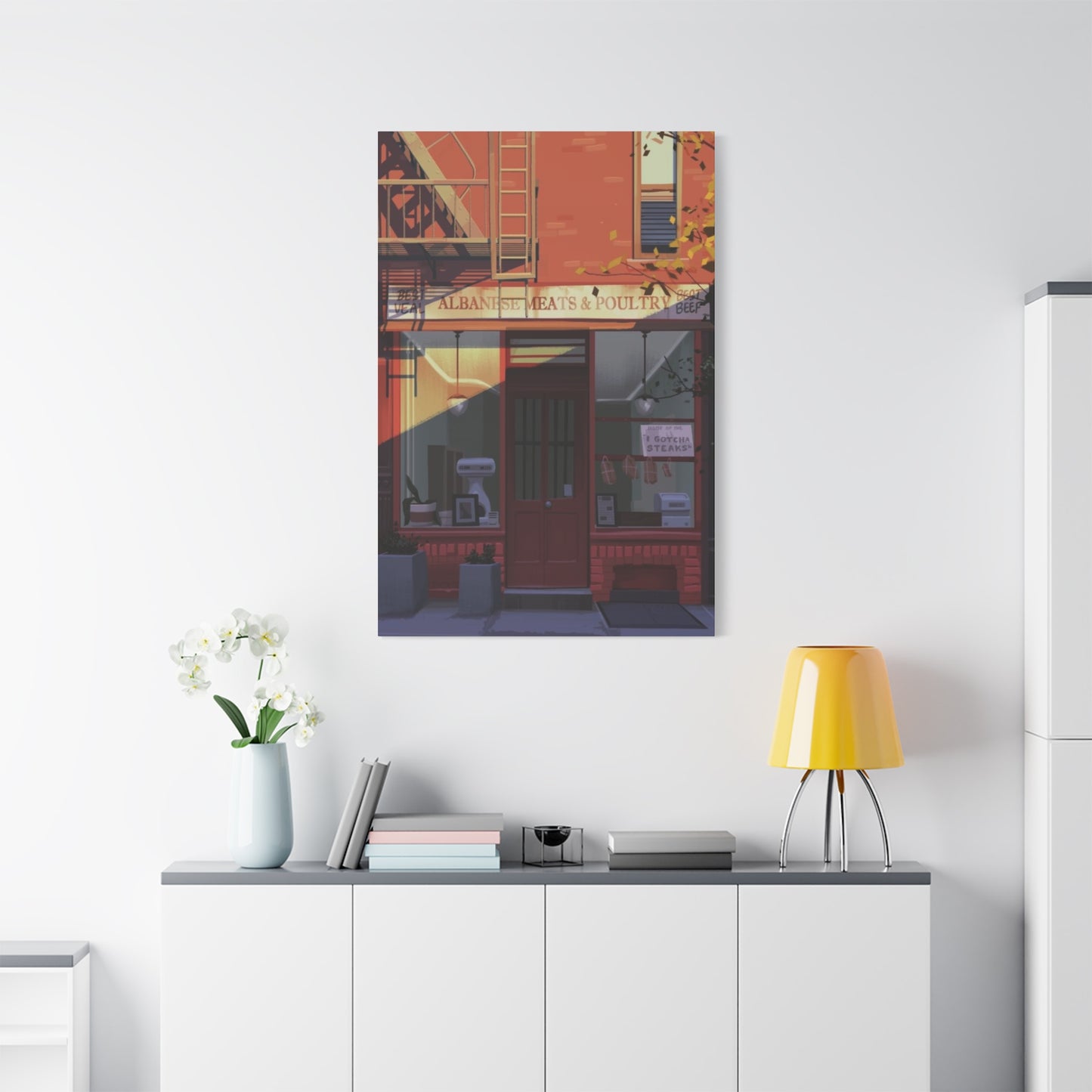 Meat Poultry Shop Of New York City Skyline Wall Art & Canvas Prints