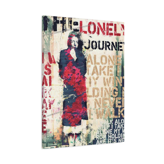 Lonely Journey Waterfall Abstract Painting Mixed Media Wall Art & Canvas Prints