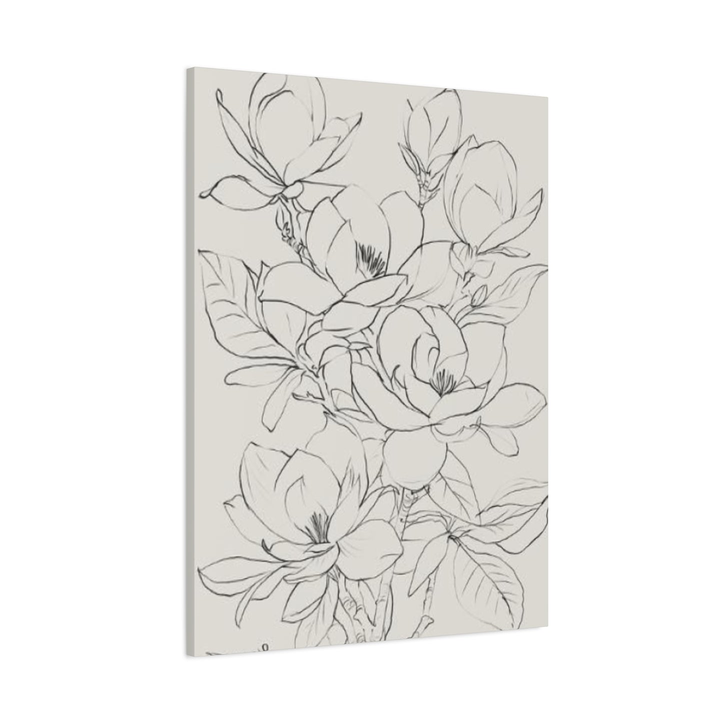 Magnolia Flower Sketch Wall Art & Canvas Prints