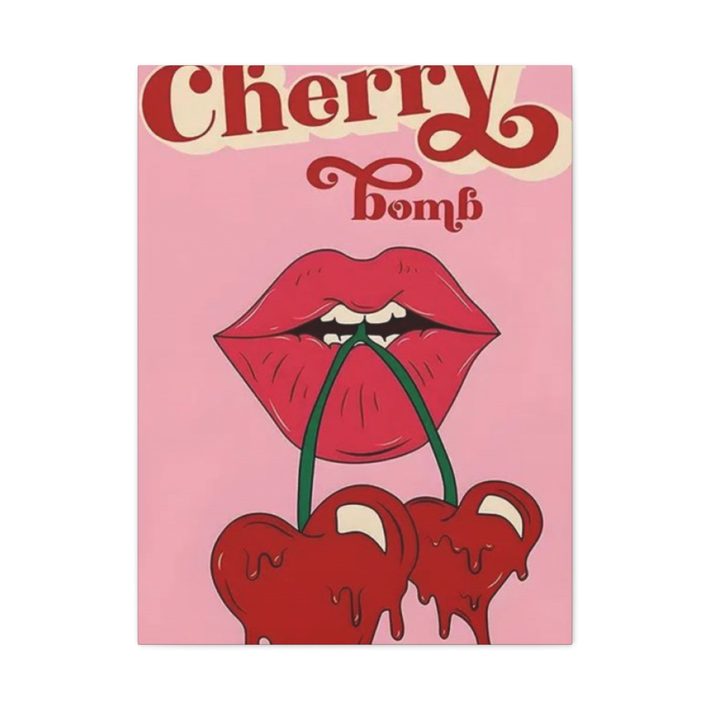 Cherry Bomb Lips Painting Wall Art & Canvas Prints