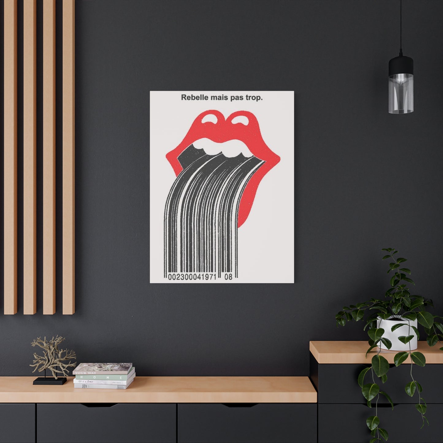 Bar Code Lips Painting Wall Art & Canvas Prints