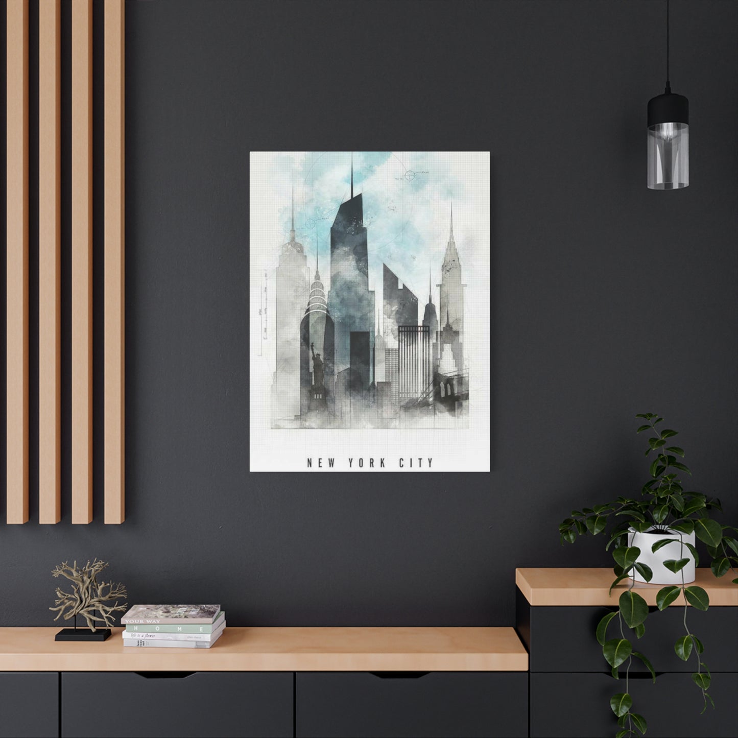 Manhattan City Skyline Painting NYC Skylines Wall Art & Canvas Prints