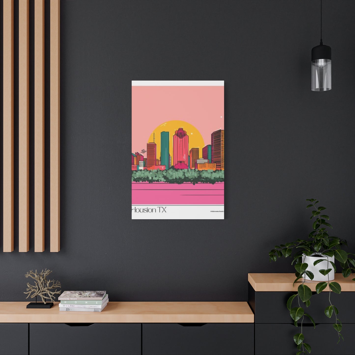 Color Houston Skyline Silhouette Wall Art & Canvas Prints