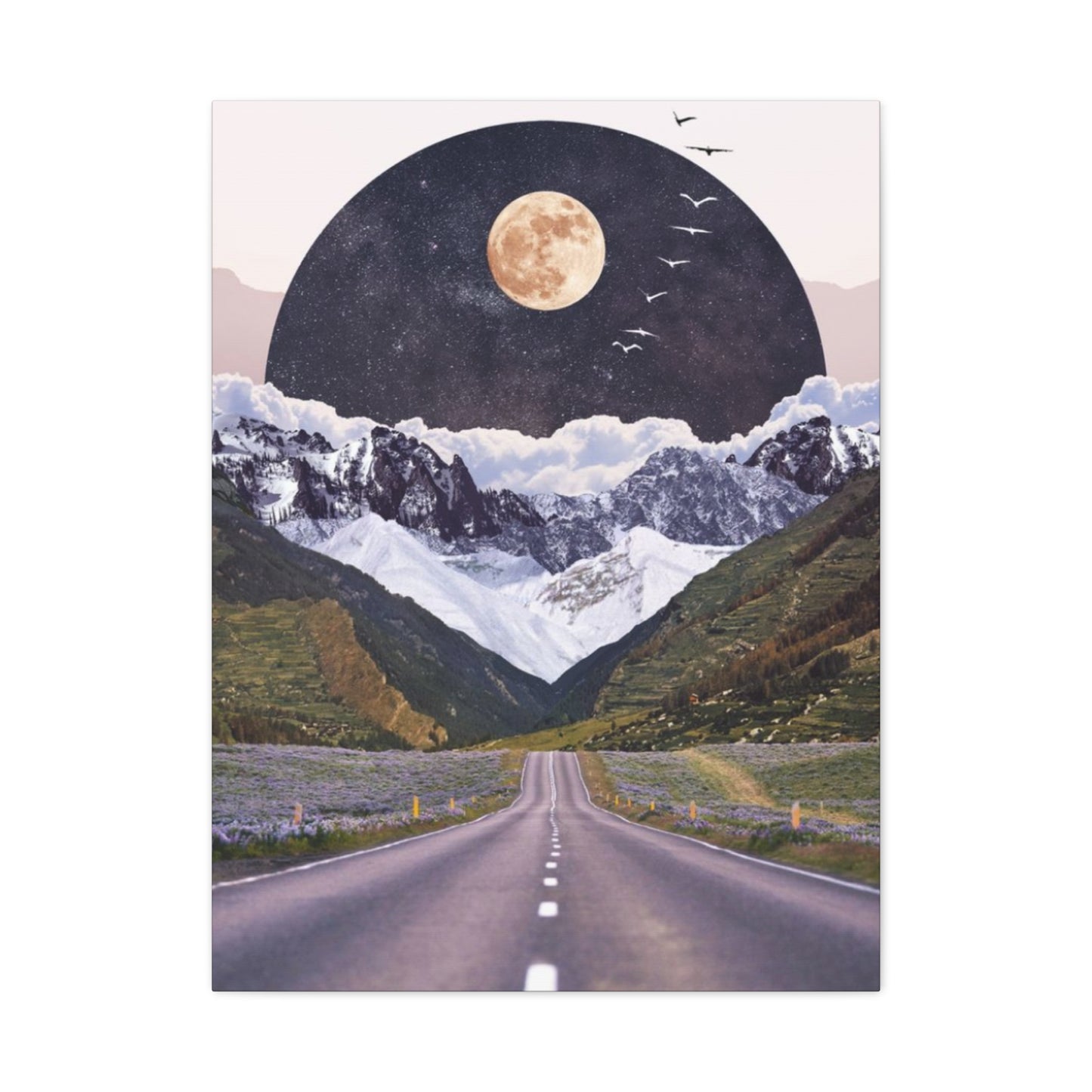 Long Road To Mountains Mixed Media Wall Art & Canvas Prints