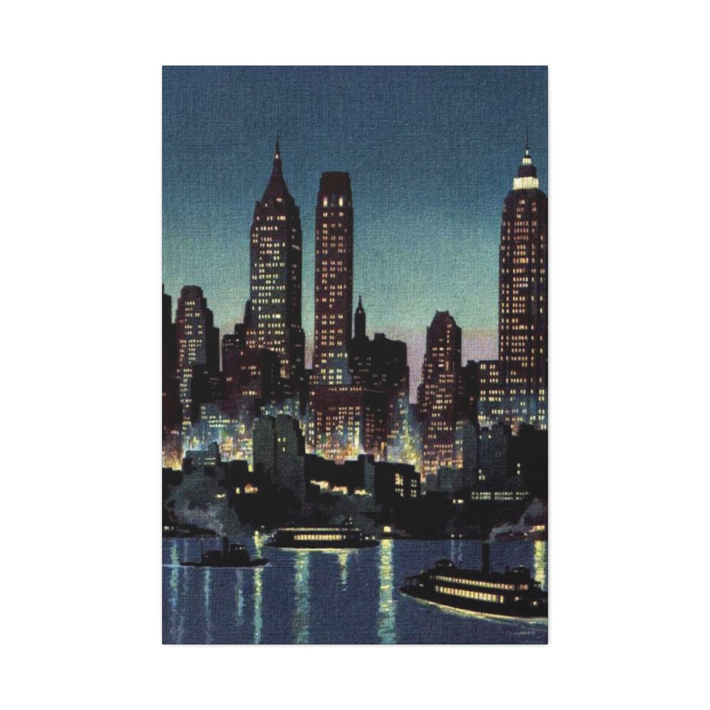 Night Skyline in New York City Wall Art & Canvas Prints