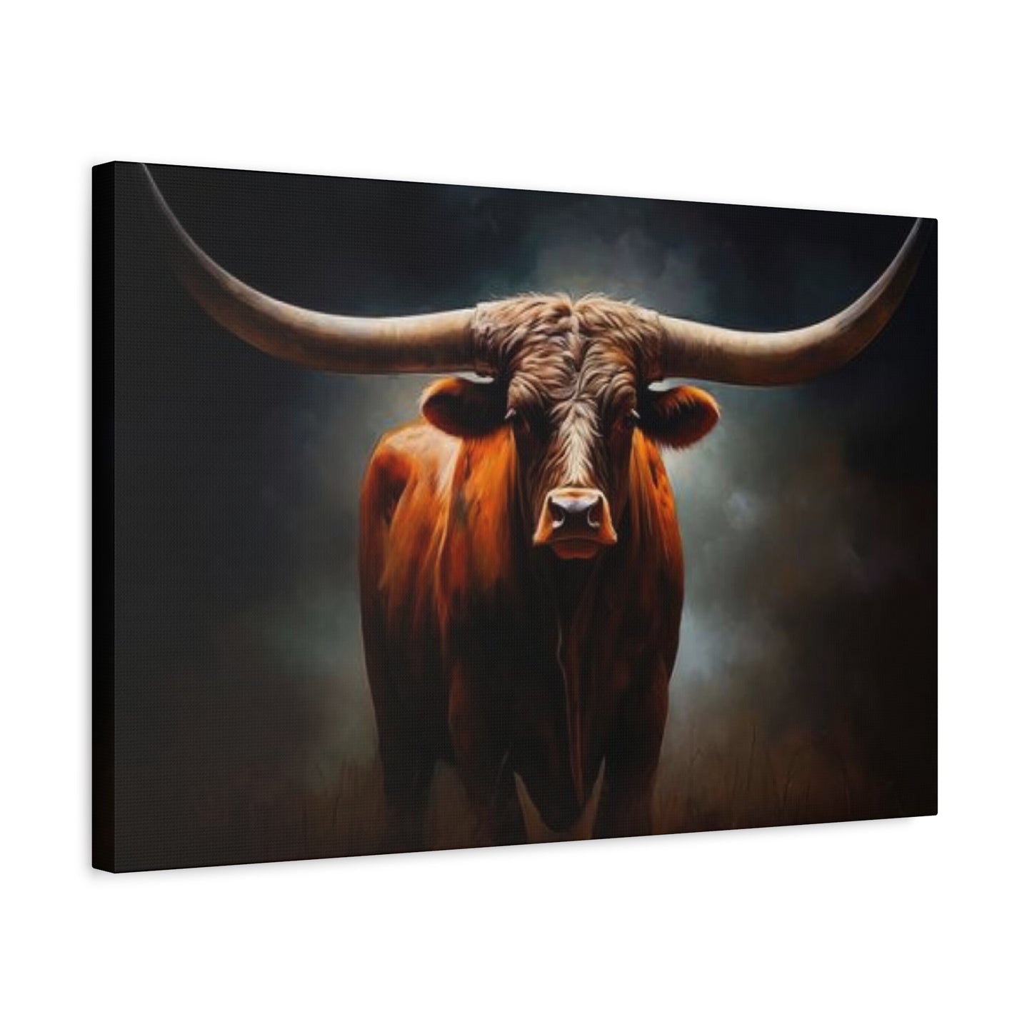 Hairy Bull Straight Long Horns Wall Art & Canvas Prints