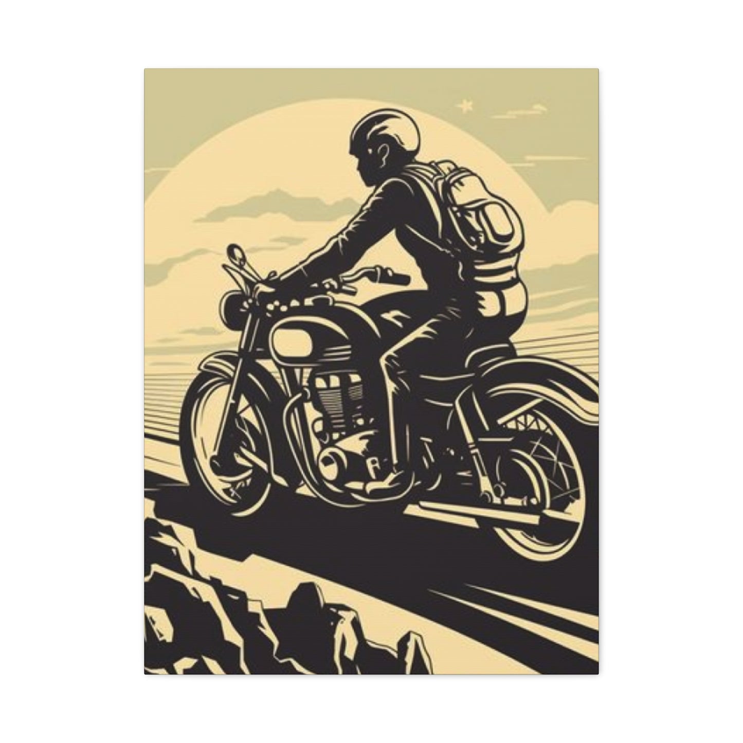 Bike Riding Poster Motorcycle Wall Art & Canvas Prints