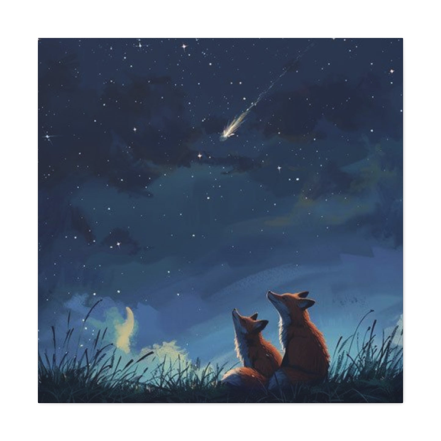 Baby Foxes at Night Wall Art & Canvas Prints