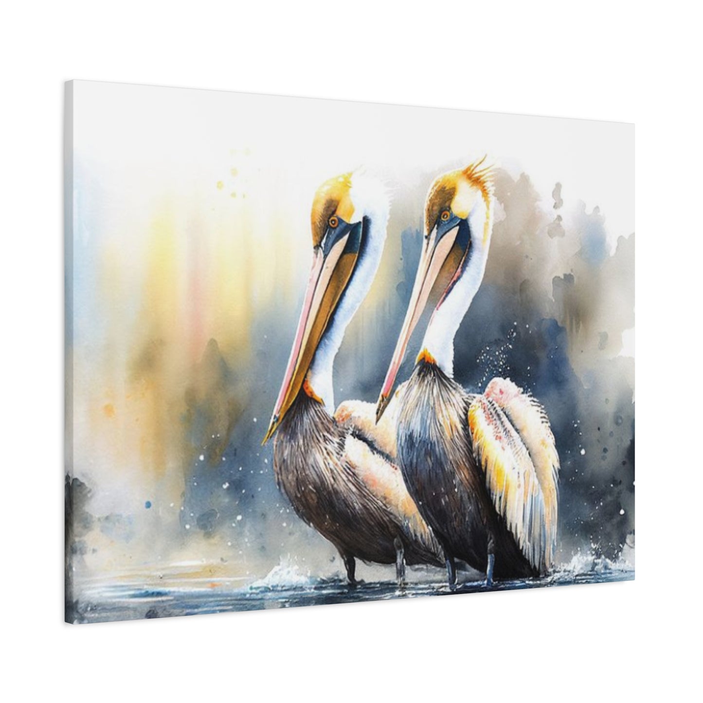 Pelican Colorful Couple Painting Wall Art & Canvas Prints