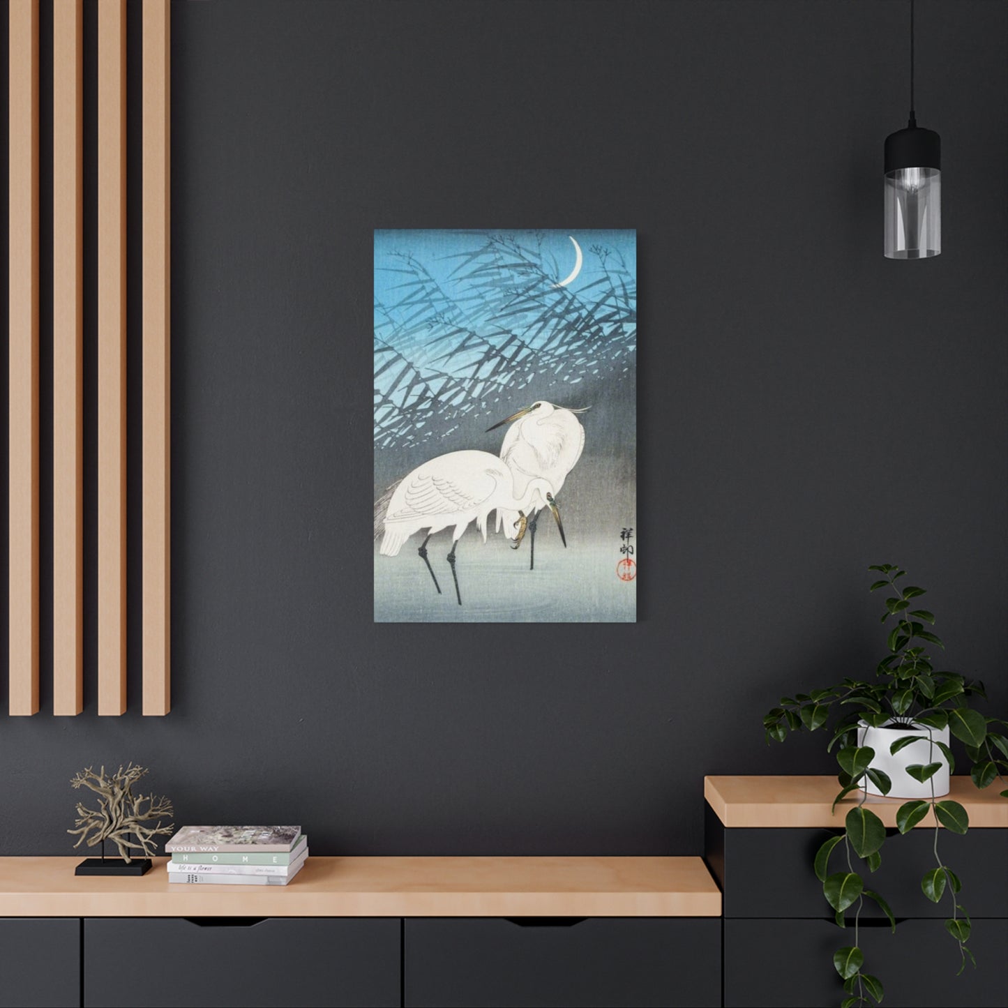 Herons & Moon Wall Art & Canvas Prints