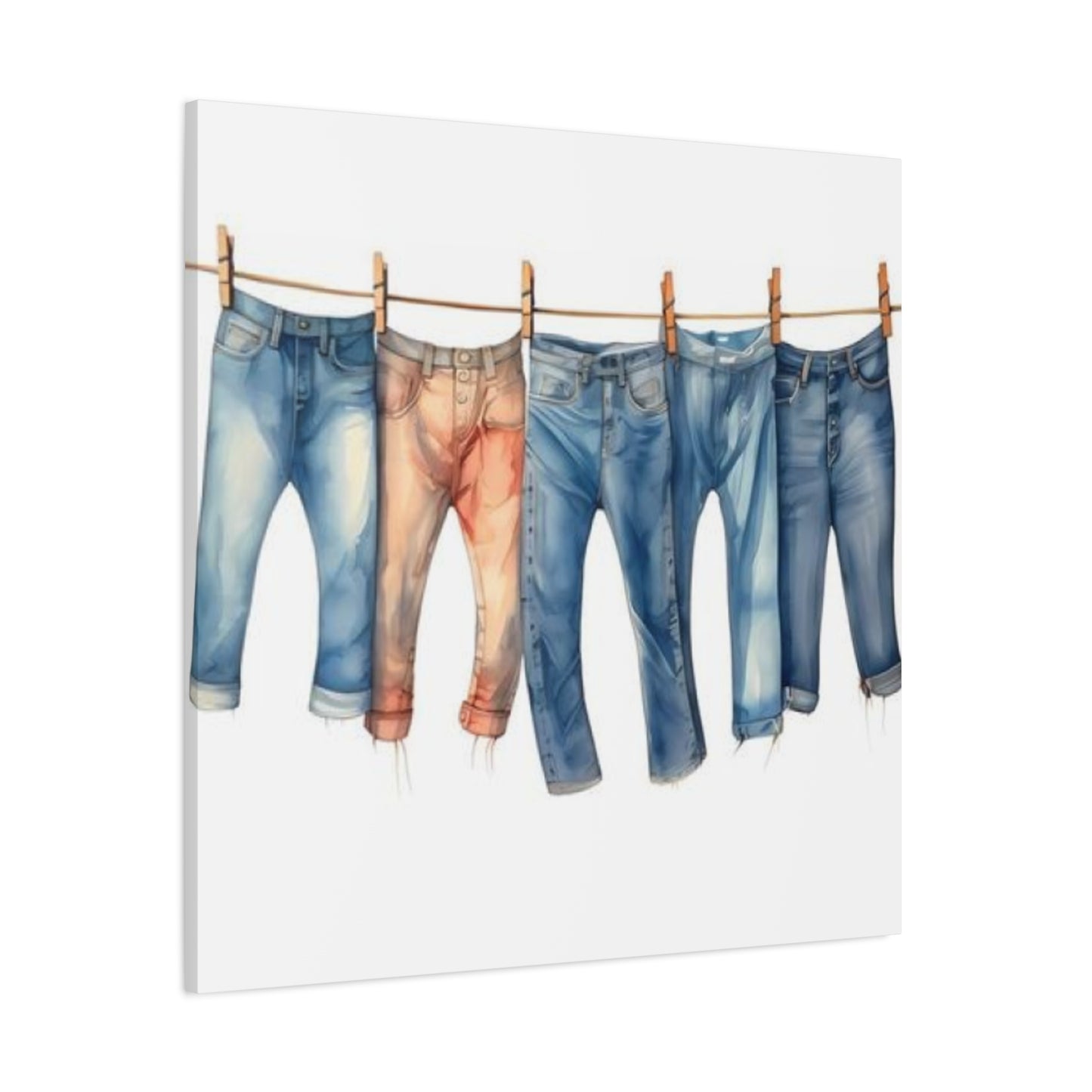 Denim Drying Poster For Laundry Room Wall Art & Canvas Prints