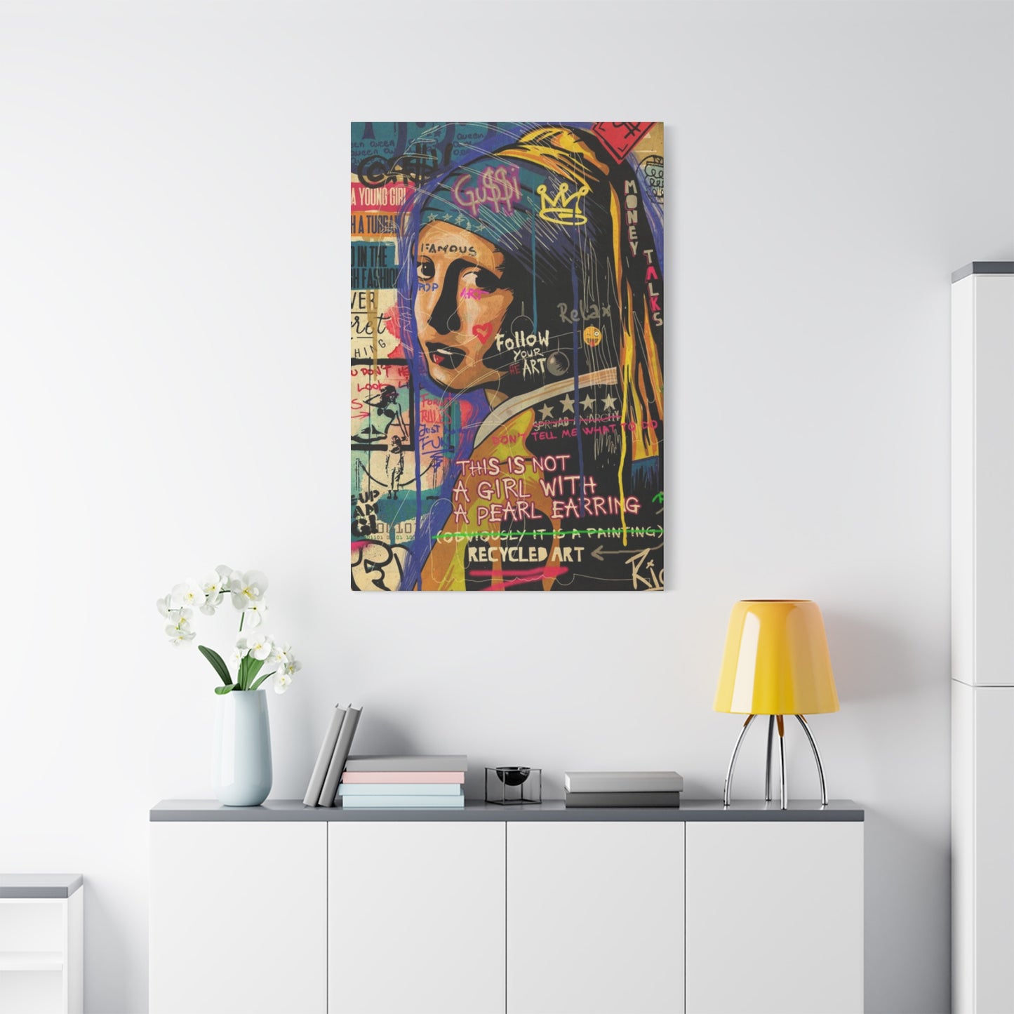 Girl Candid Abstract Painting Mixed Media Wall Art & Canvas Prints