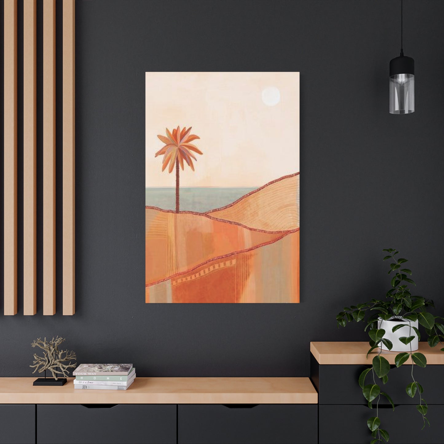 Brown Palm Tree In The Desert Wall Art & Canvas Prints