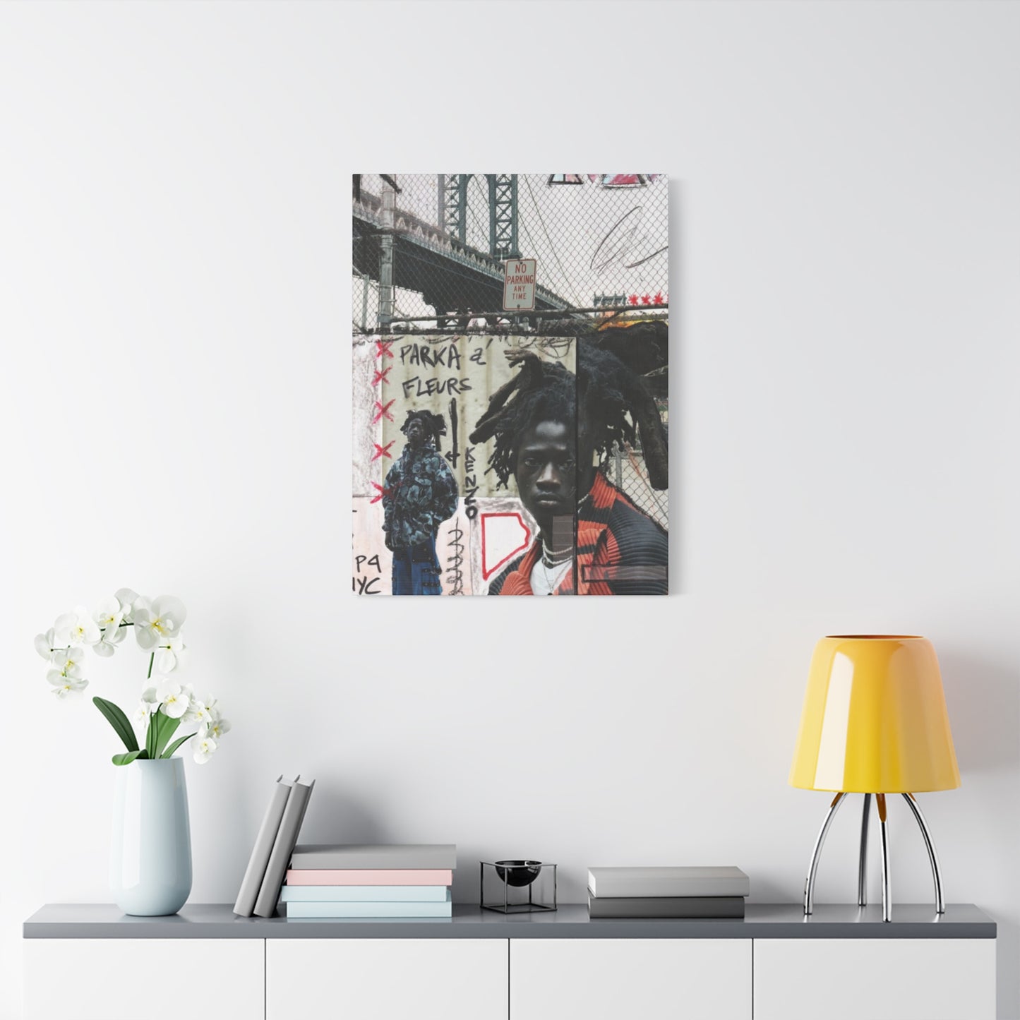 Brooklyn Bridge Abstract Mixed Media Wall Art & Canvas Prints