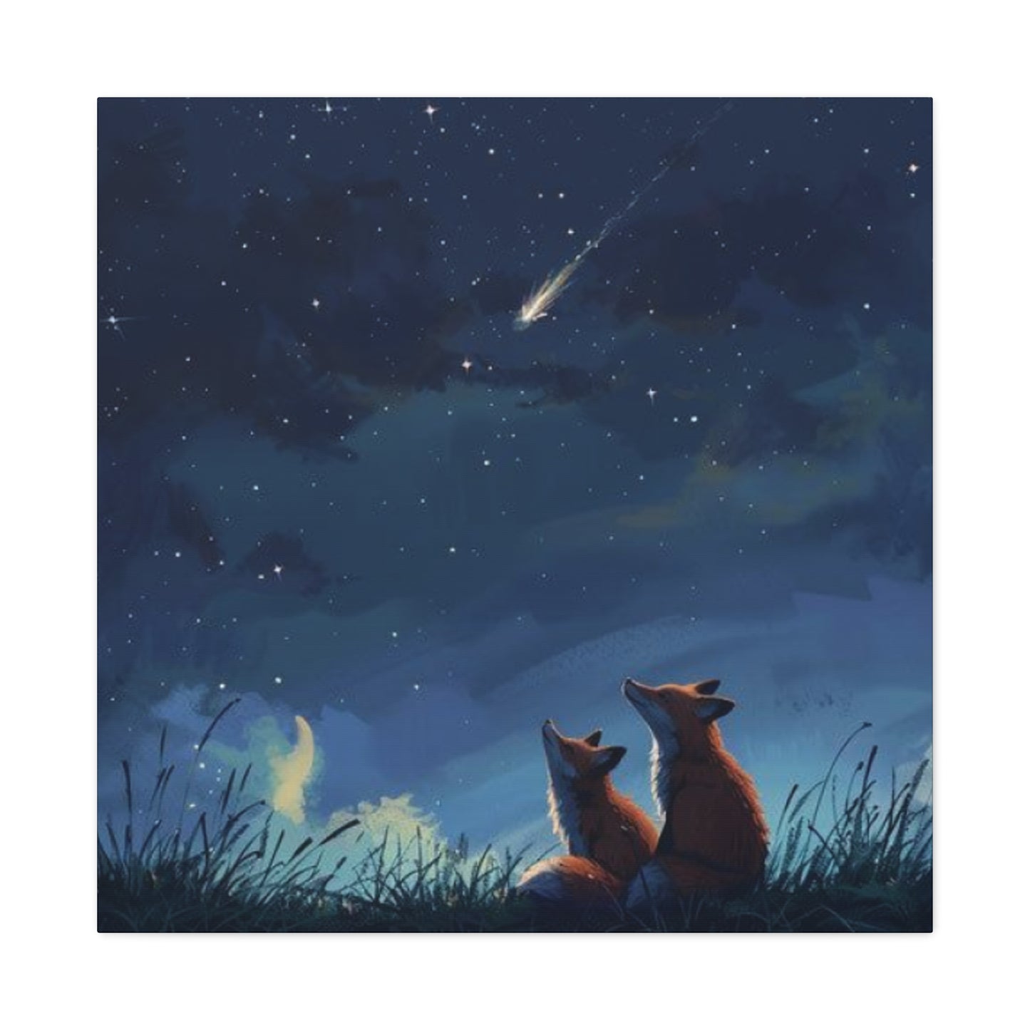 Baby Foxes at Night Wall Art & Canvas Prints