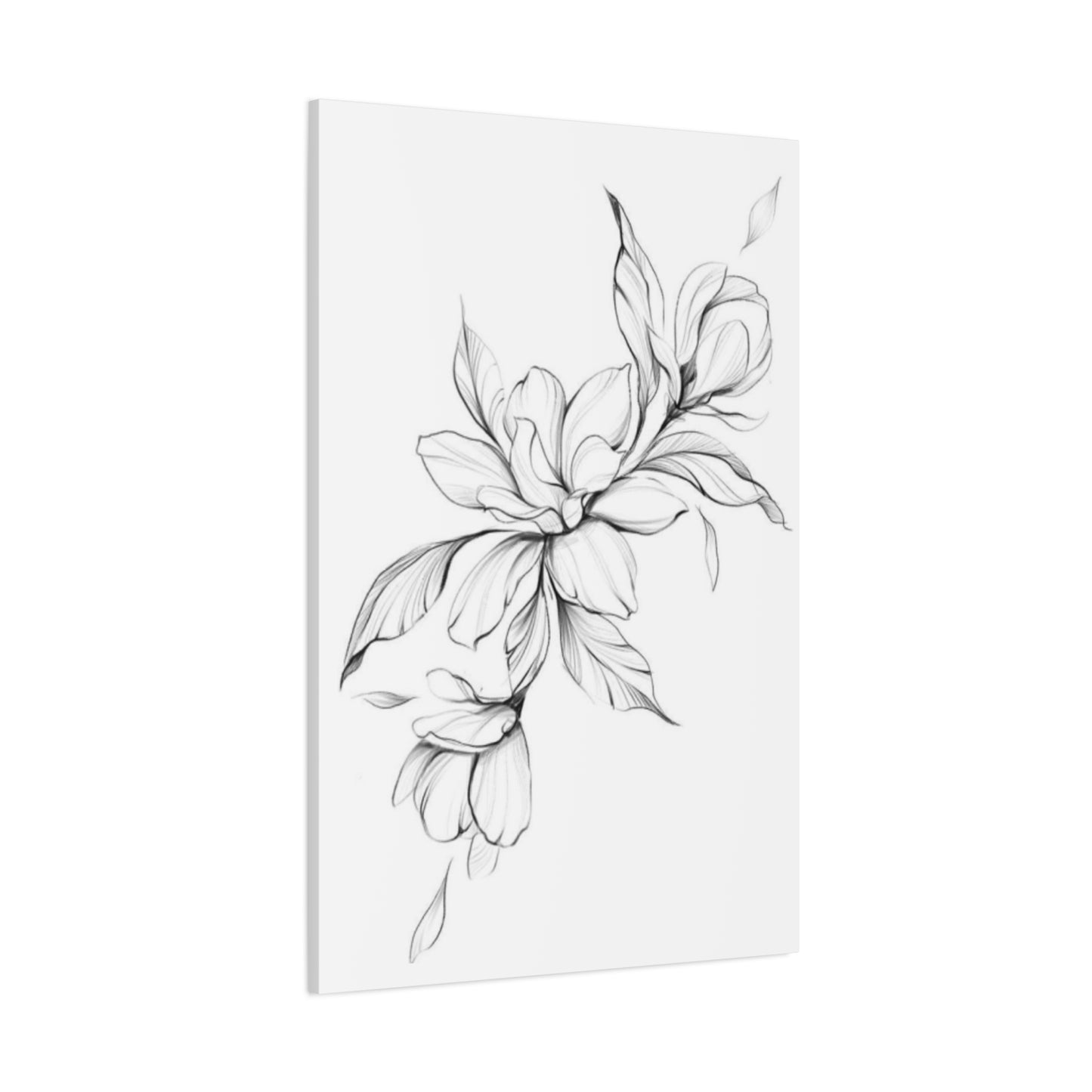 Greyscale Magnolia Flower Painting Wall Art & Canvas Prints