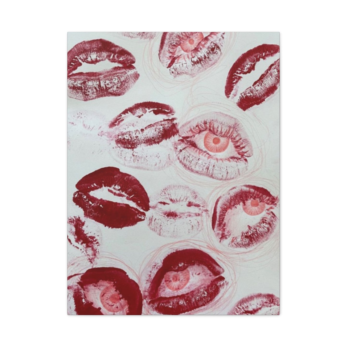 Cherry Color Lips Painting Wall Art & Canvas Prints