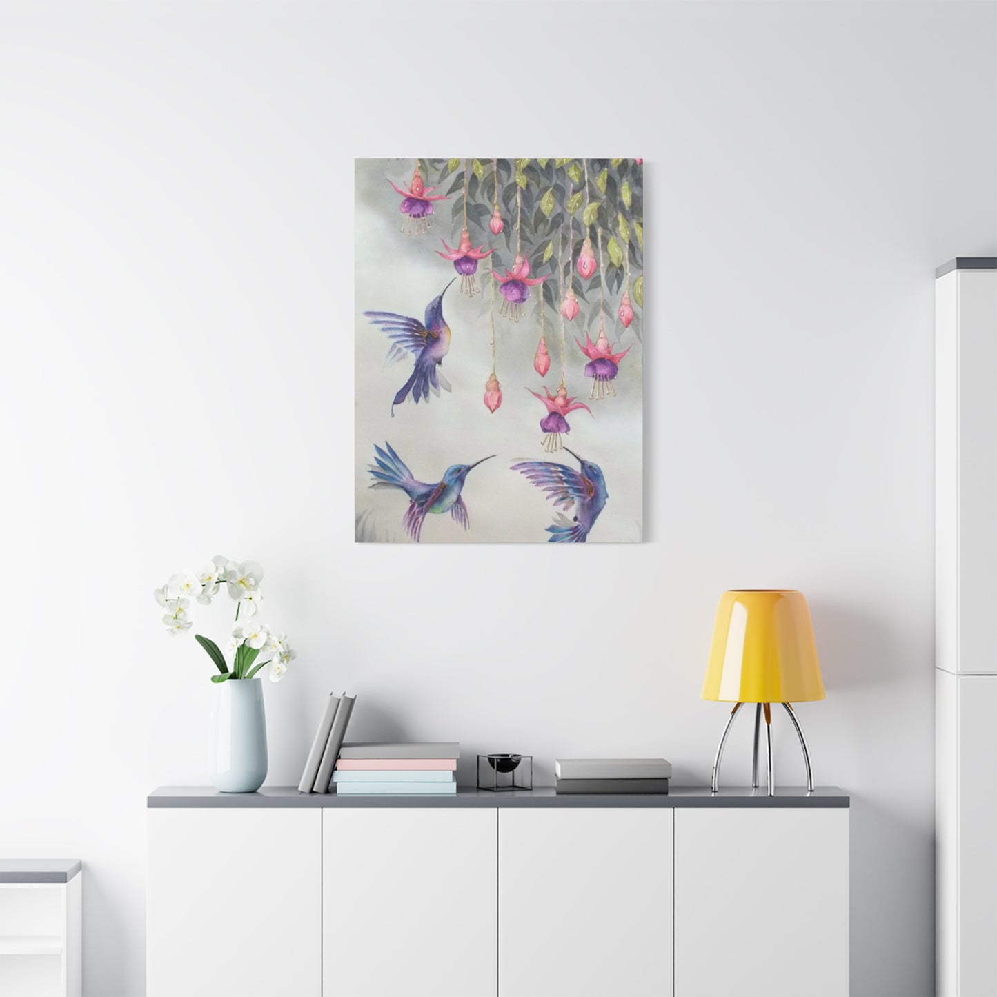 Humming Bird Trio Painting Wall Art & Canvas Prints