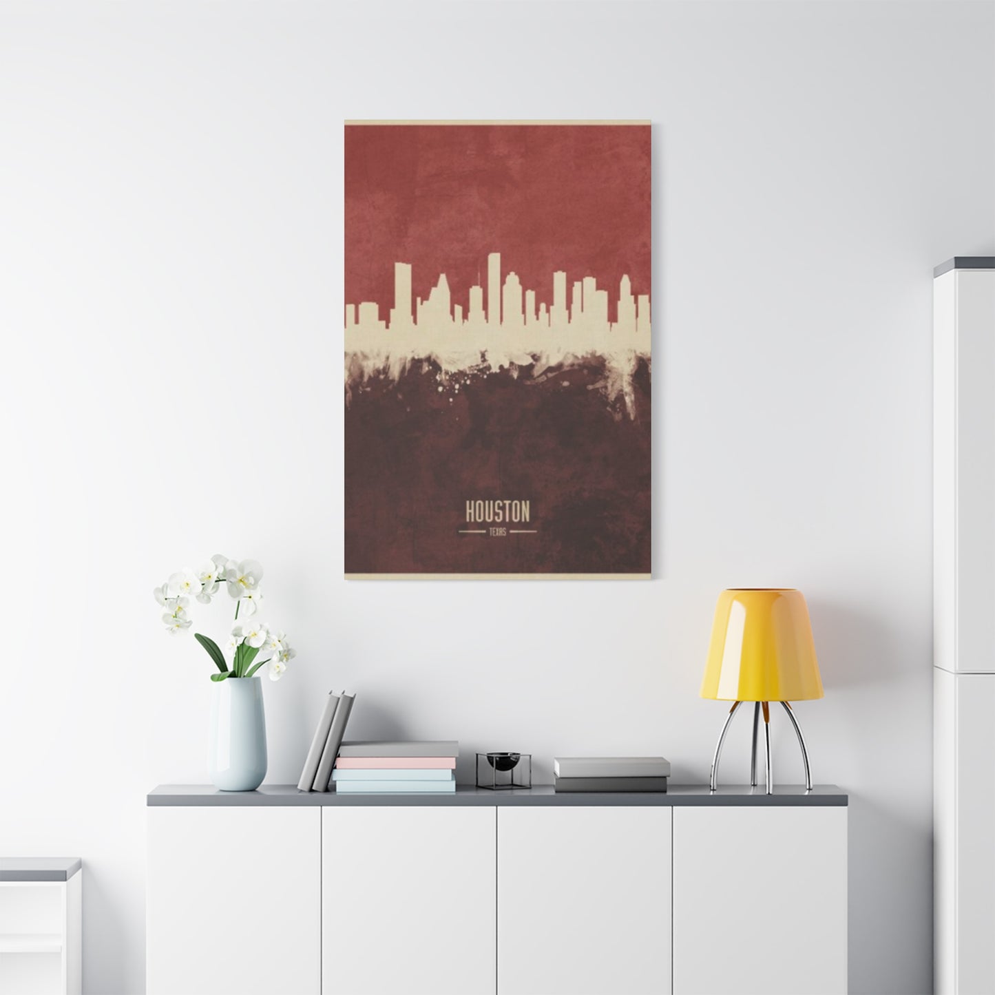 Charming Houston Skyline Painting Wall Art & Canvas Prints