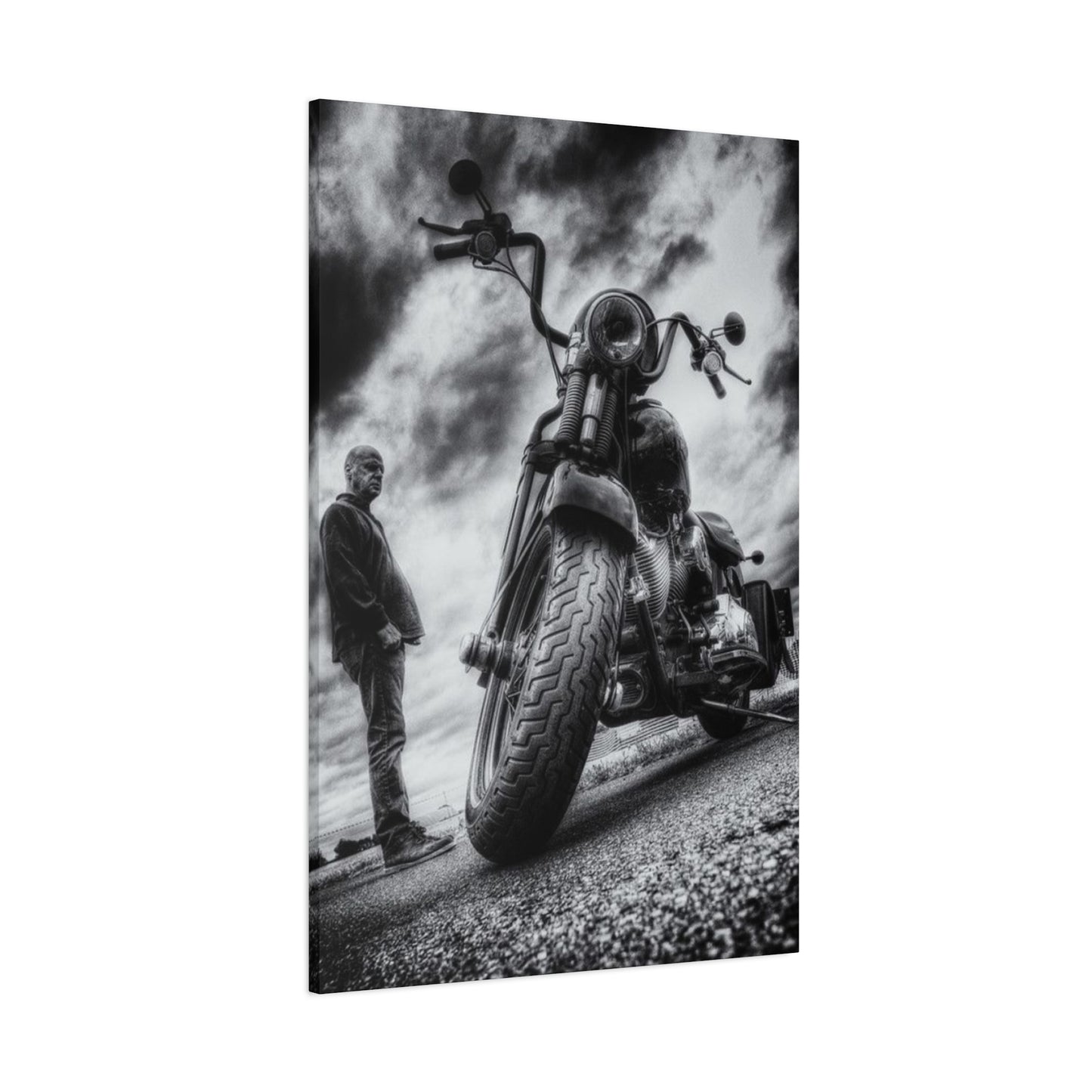 Black & White Classic Motorcycle Wall Art & Canvas Prints