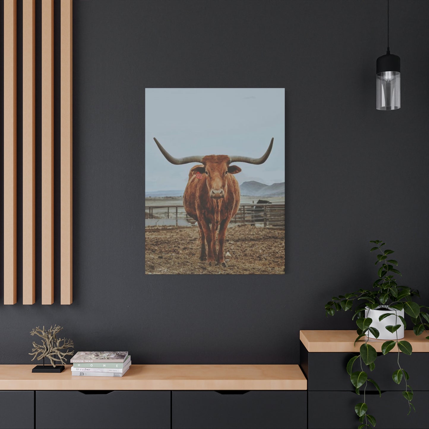 Wild Brown Buffalo Longhorn Wall Art & Canvas Prints