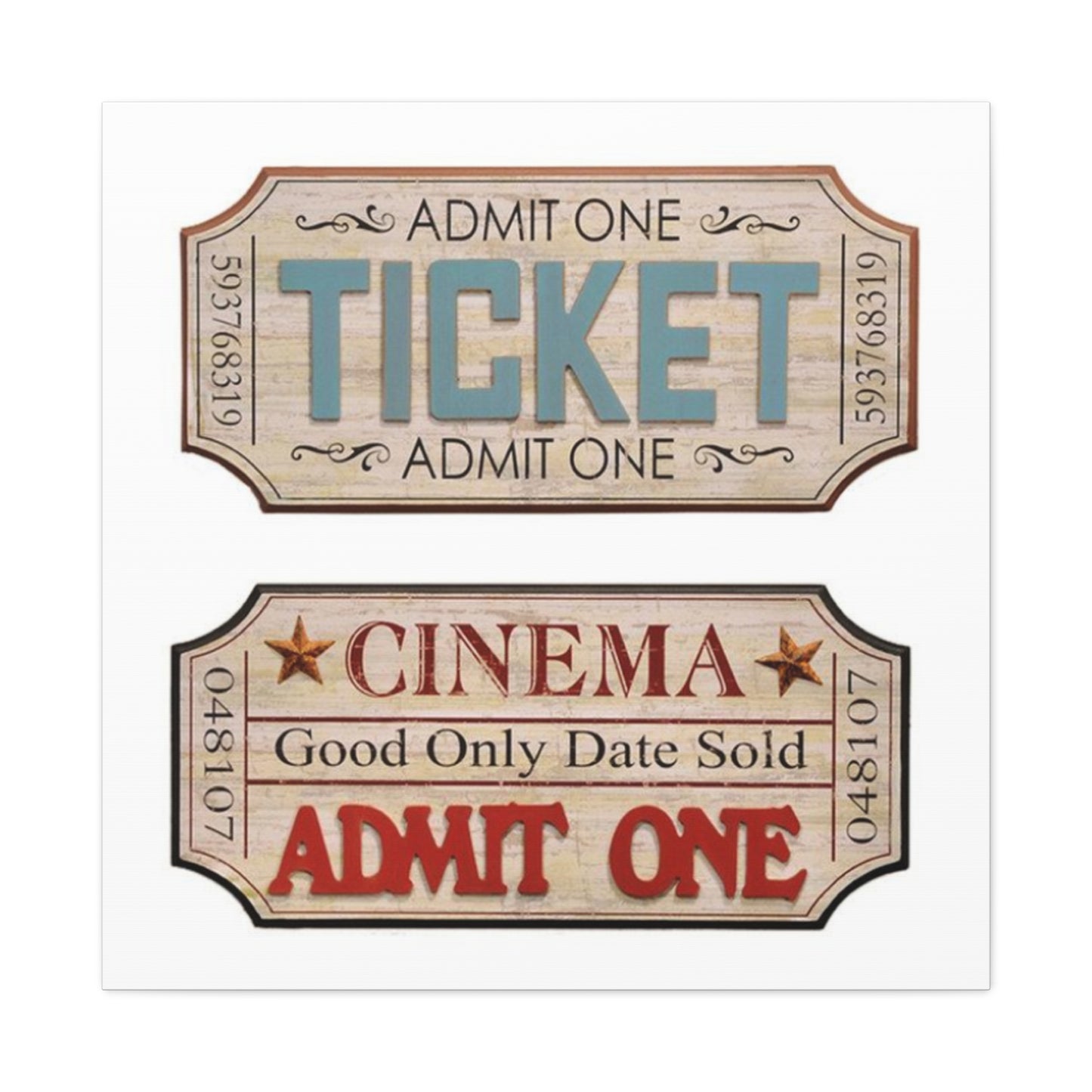 Admit One Cinema Wall Art & Canvas Prints