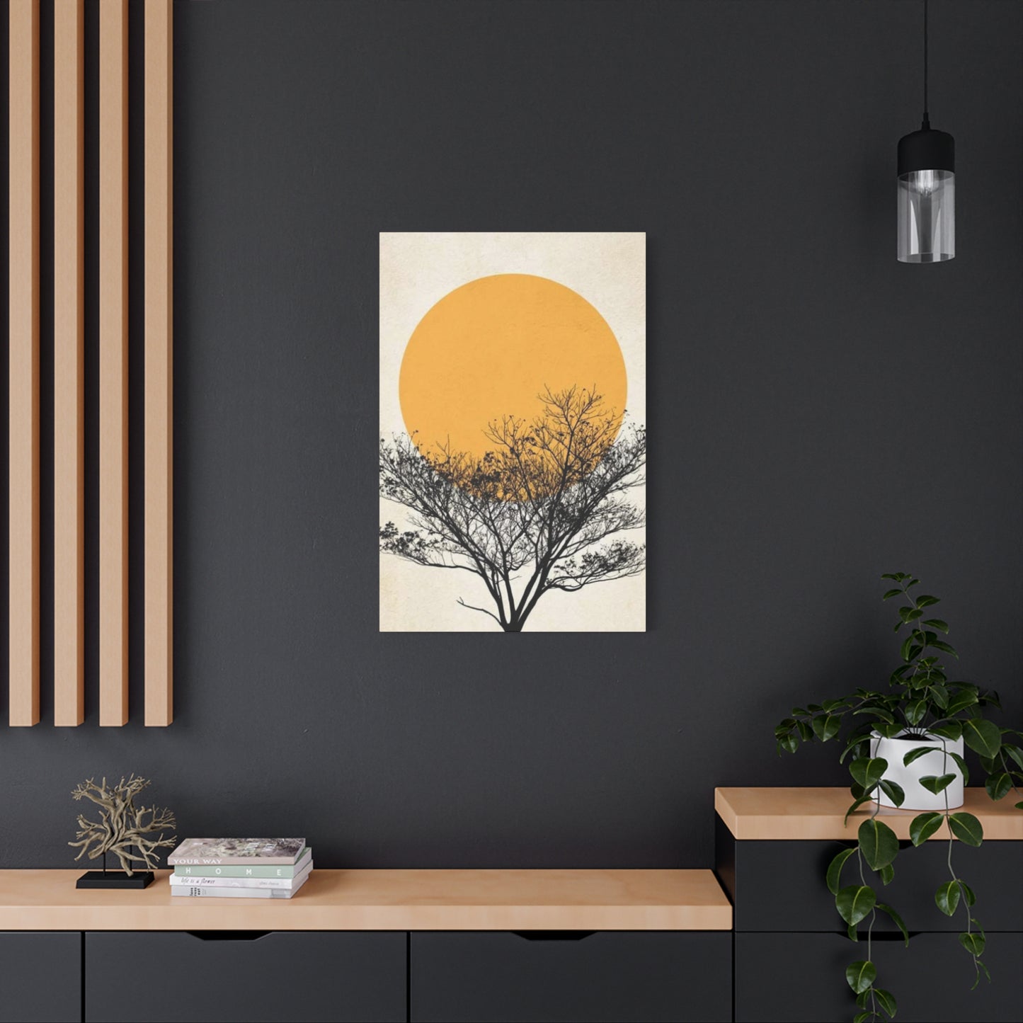 Sunset And Tree Modernism Wall Art & Canvas Prints