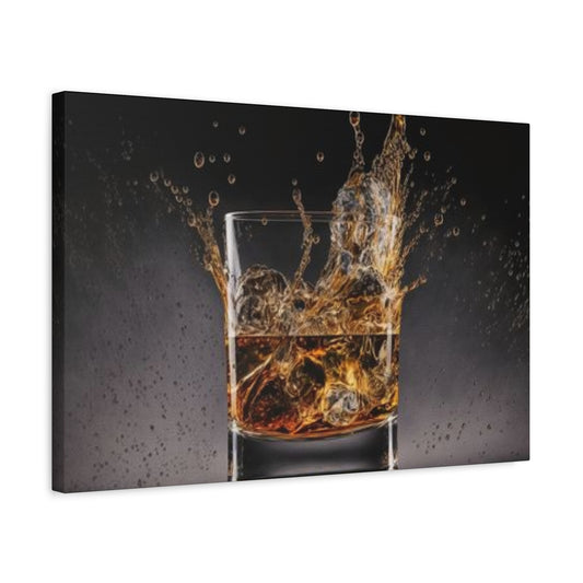 Whiskey Glass Man Cave Decor Wall Art & Canvas Prints