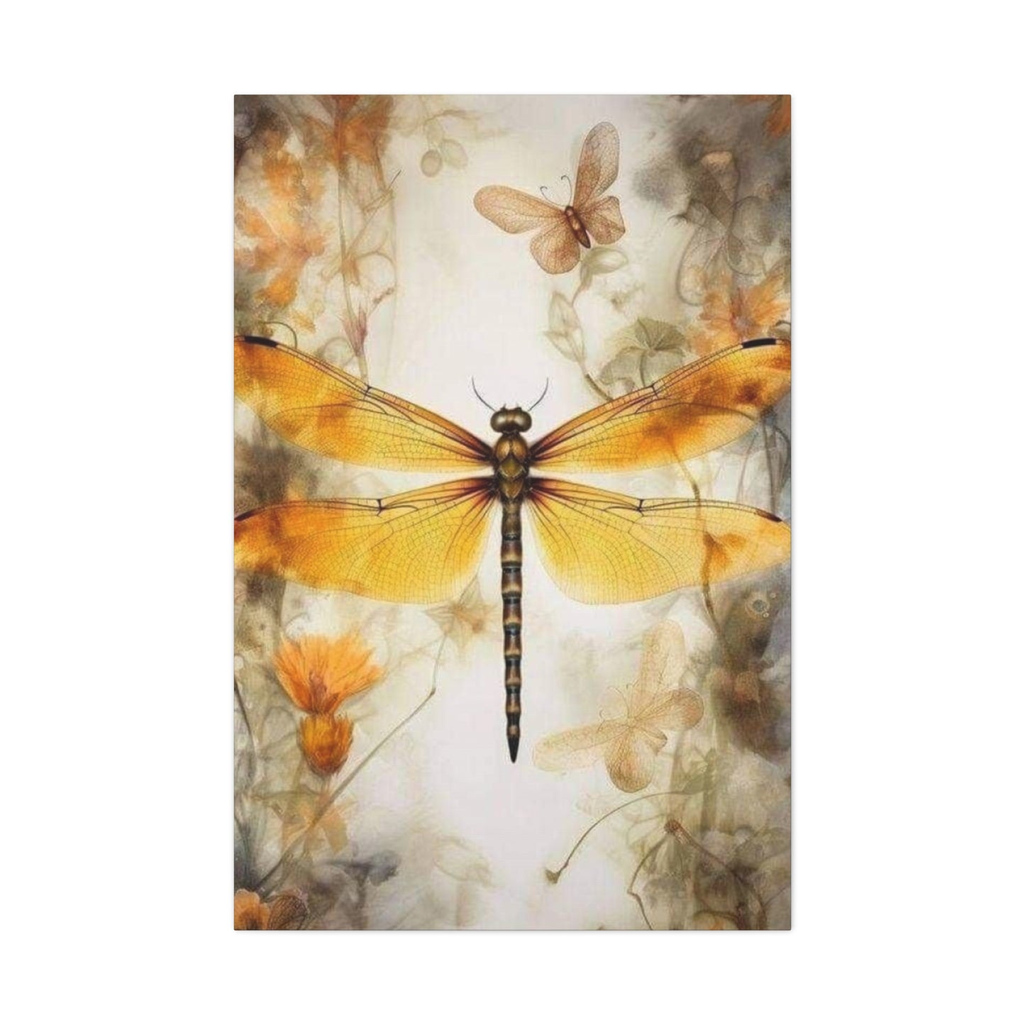 Light Brown Wing Dragonfly Wall Art & Canvas Prints