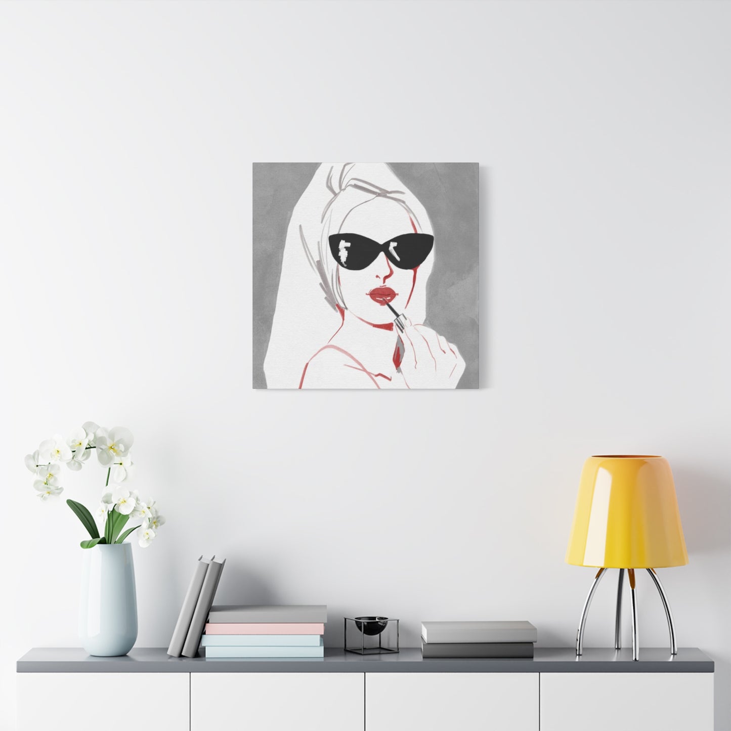 Model Lips Drawing Wall Art & Canvas Prints