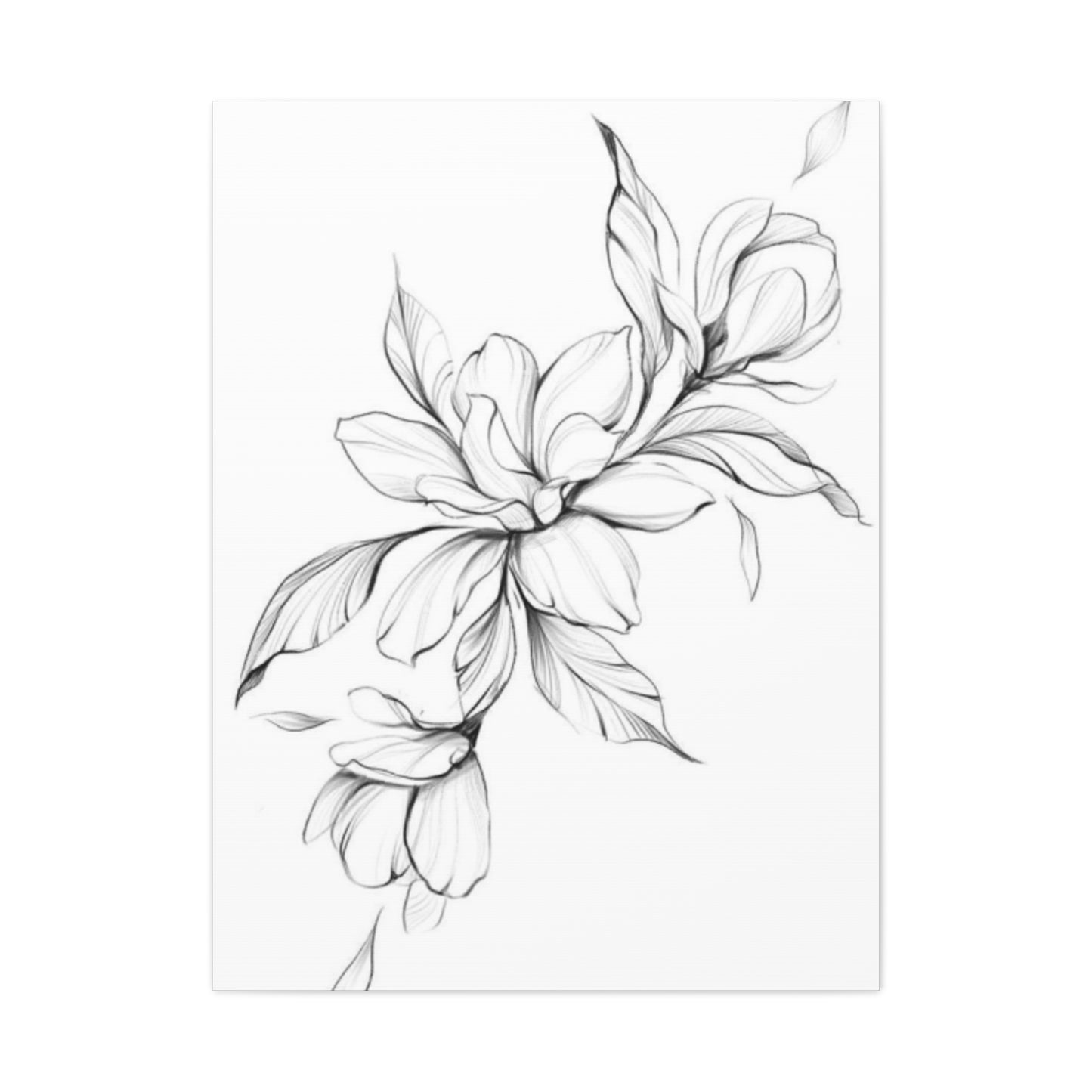 Greyscale Magnolia Flower Painting Wall Art & Canvas Prints