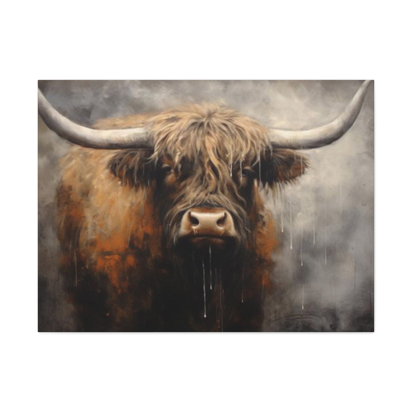 Hairy Bull Long Horns Wall Art & Canvas Prints