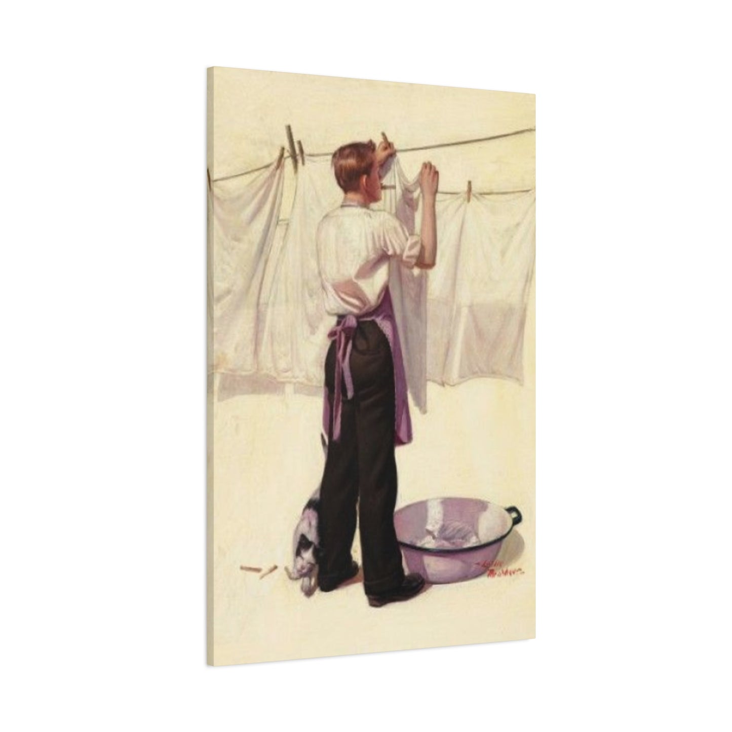 Men Clothes Drying On Rope Laundry Wall Art & Canvas Prints