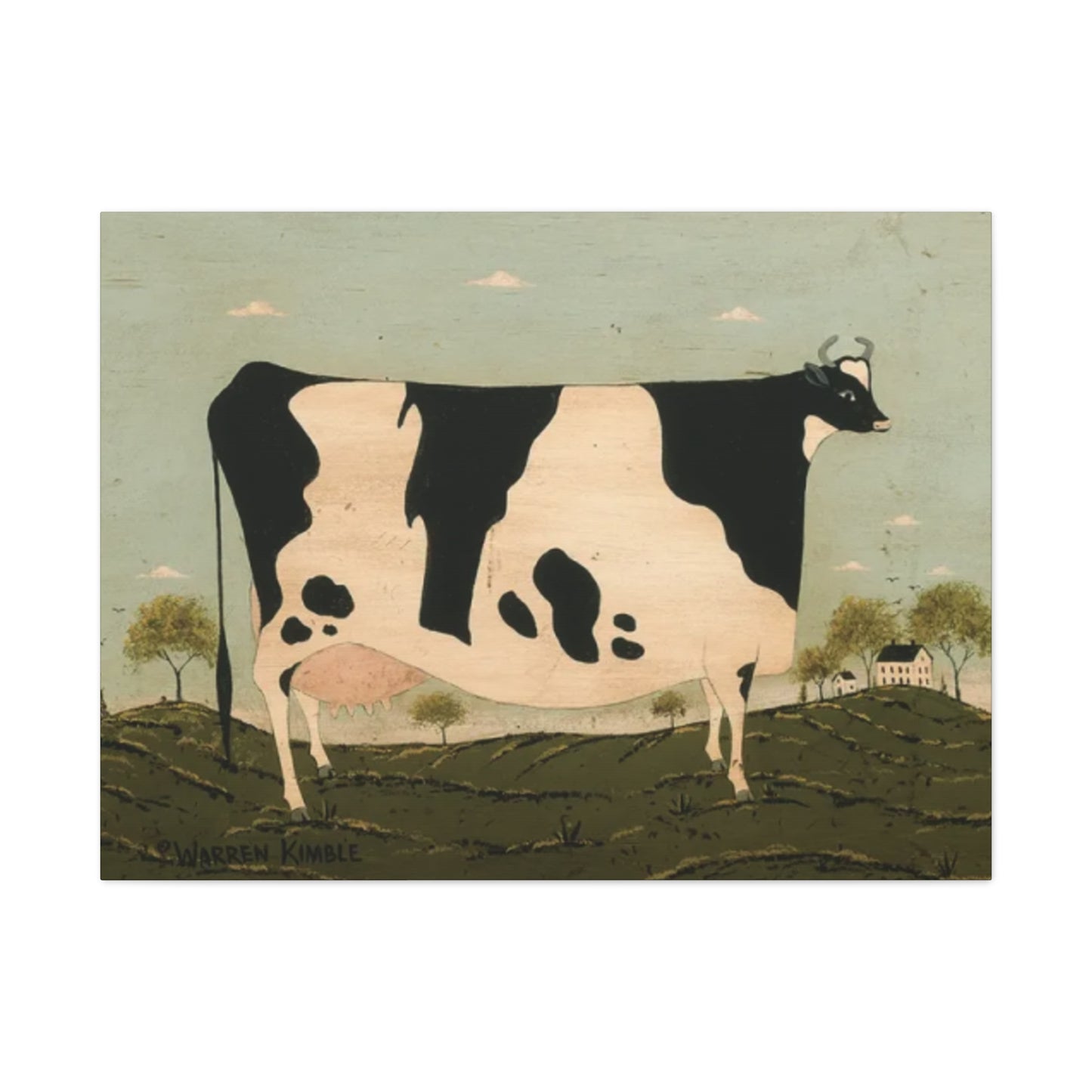 Black And White Cow Kimble Warren Wall Art & Canvas Prints