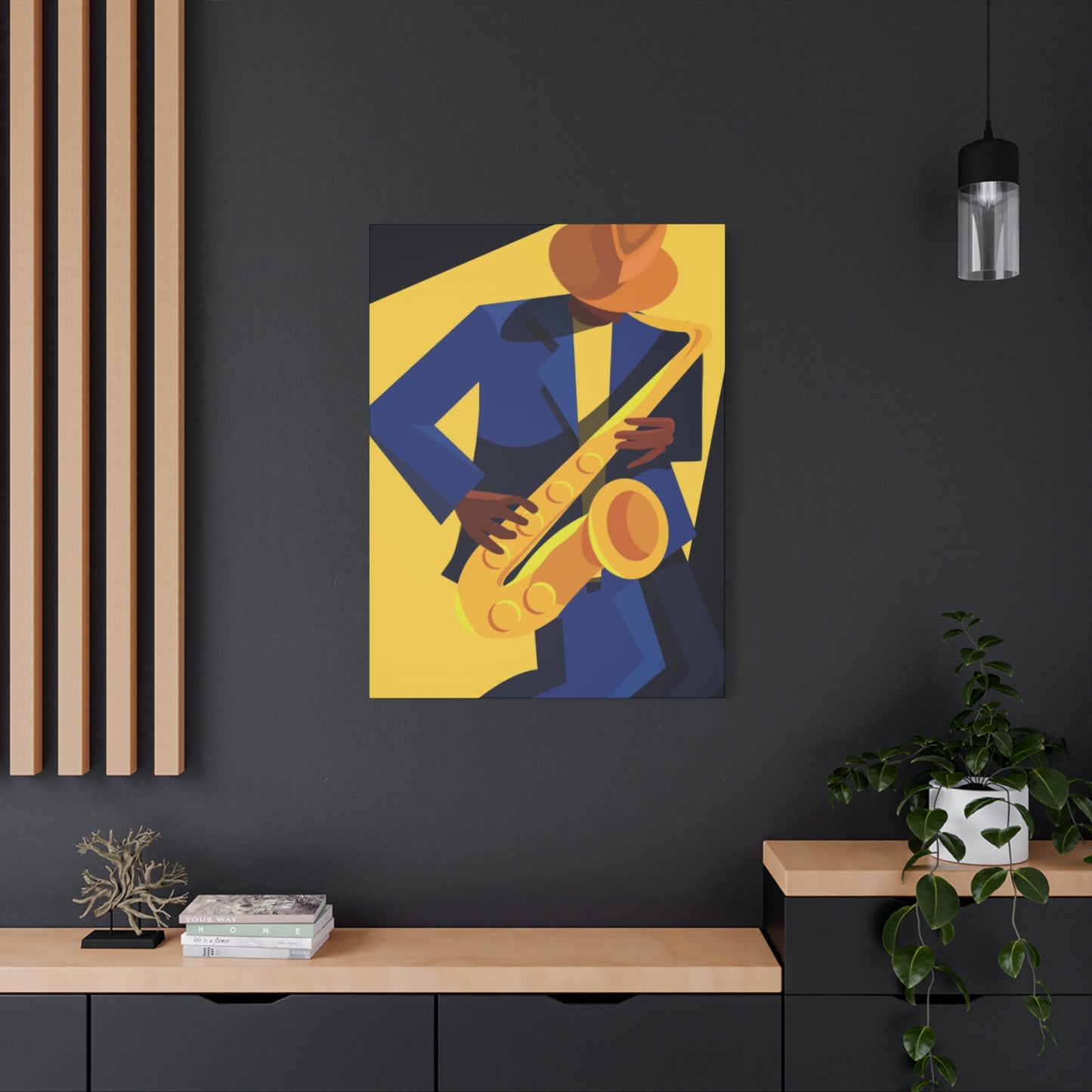 Artist With Saxophone Painting Jazz Wall Art & Canvas Prints