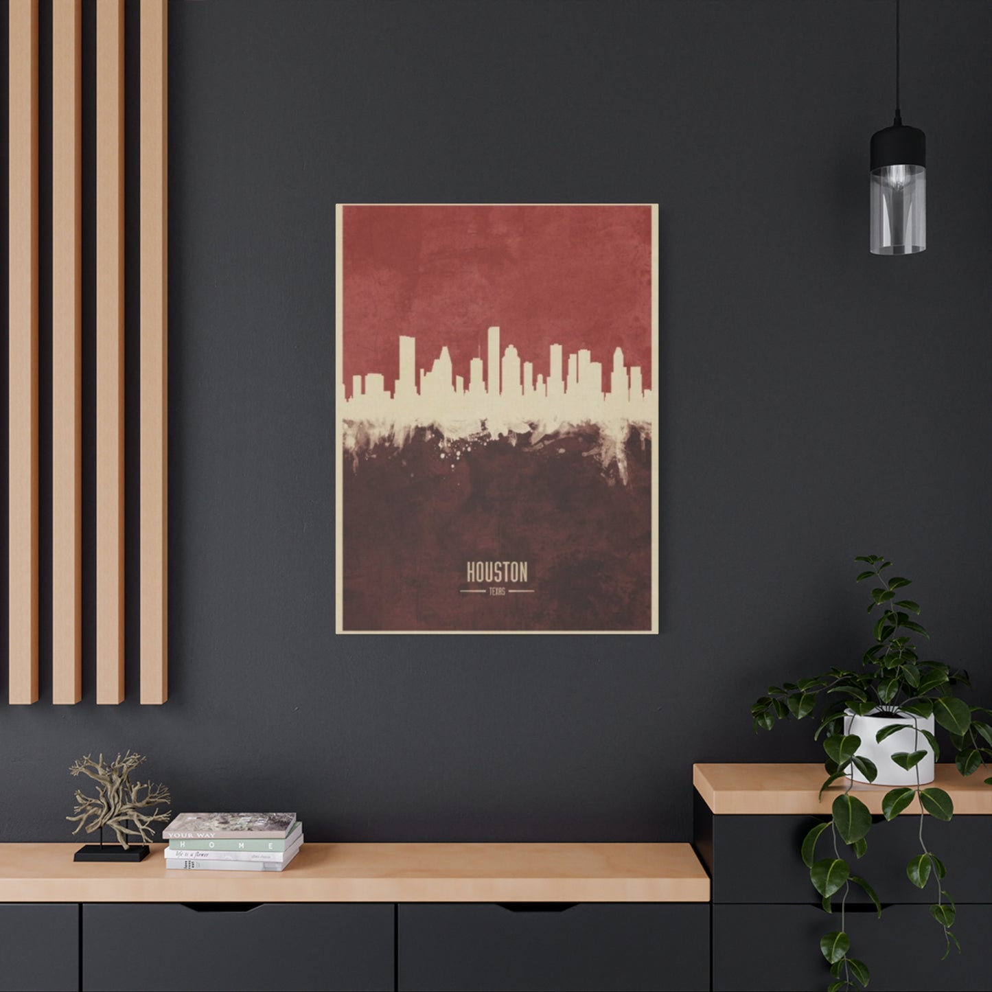 Charming Houston Skyline Painting Wall Art & Canvas Prints