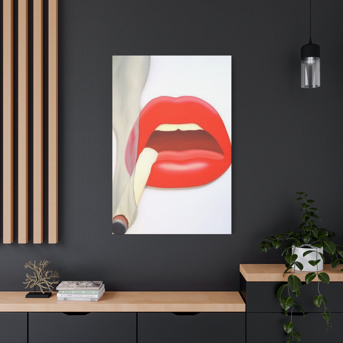 Smoking Lips Painting Wall Art & Canvas Prints