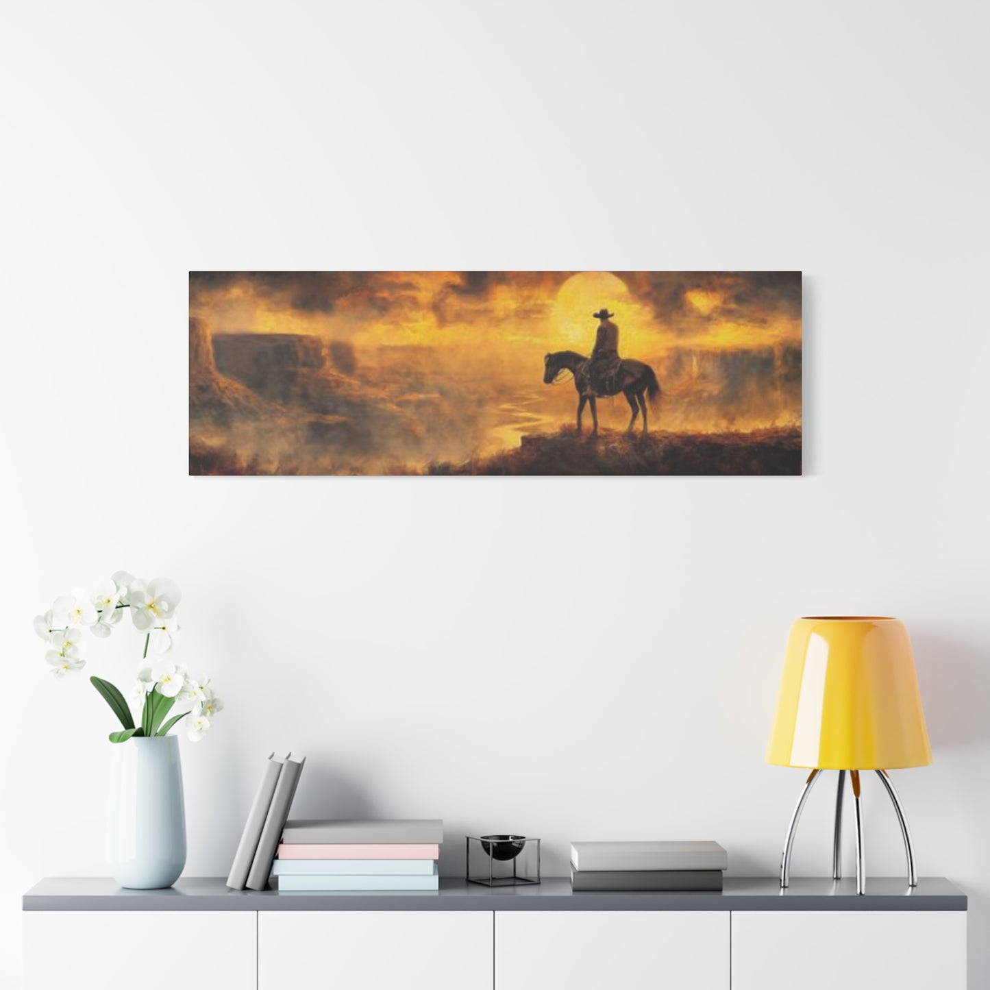 Horse Rider On Grand Canyon Wildlife Panoramas Wall Art & Canvas Prints