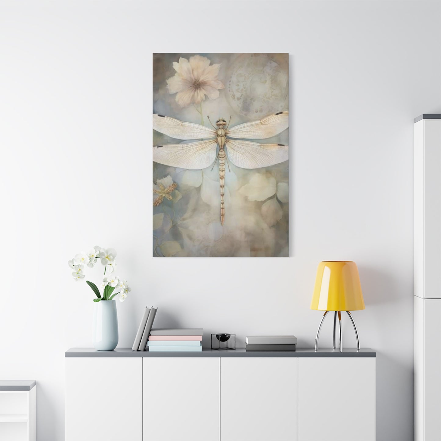 Earthy Creamy Dragonfly Wall Art & Canvas Prints