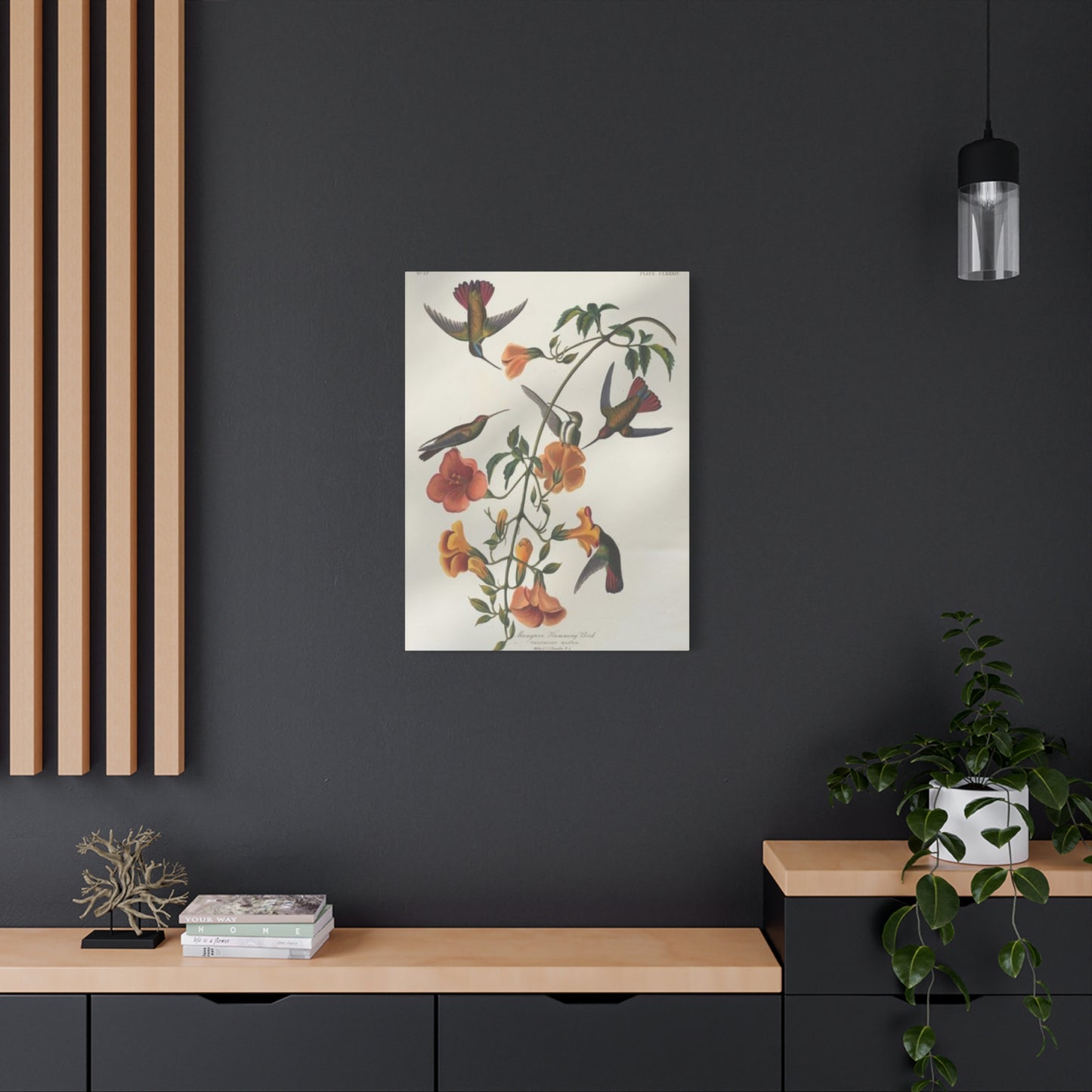 Humming Bird On Plant Painting Wall Art & Canvas Prints