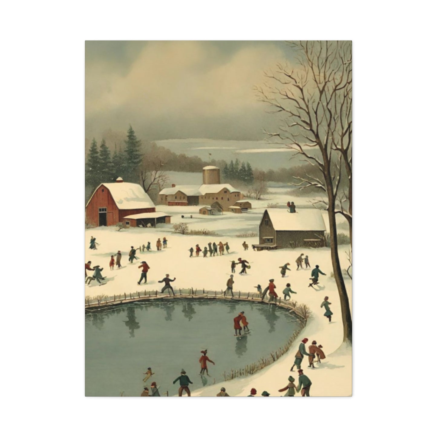 People Enjoying In Snow Wall Art & Canvas Prints