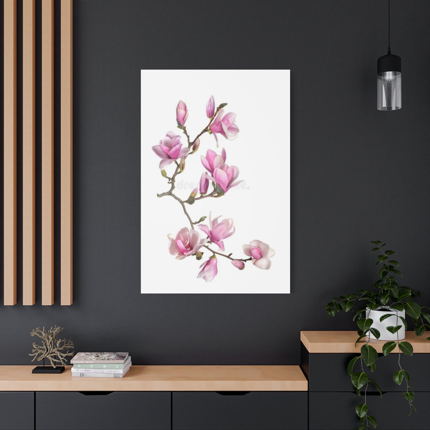 Beautiful Pink Magnolia Flower Painting Wall Art & Canvas Prints