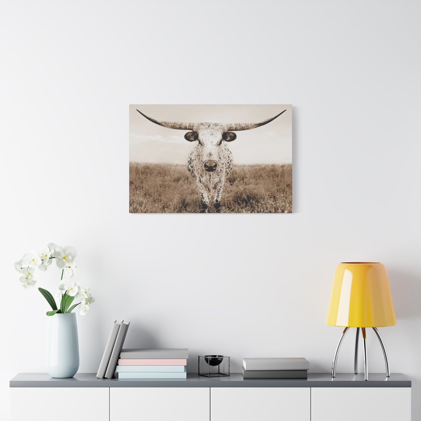 Straight Long Horn Wall Art & Canvas Prints